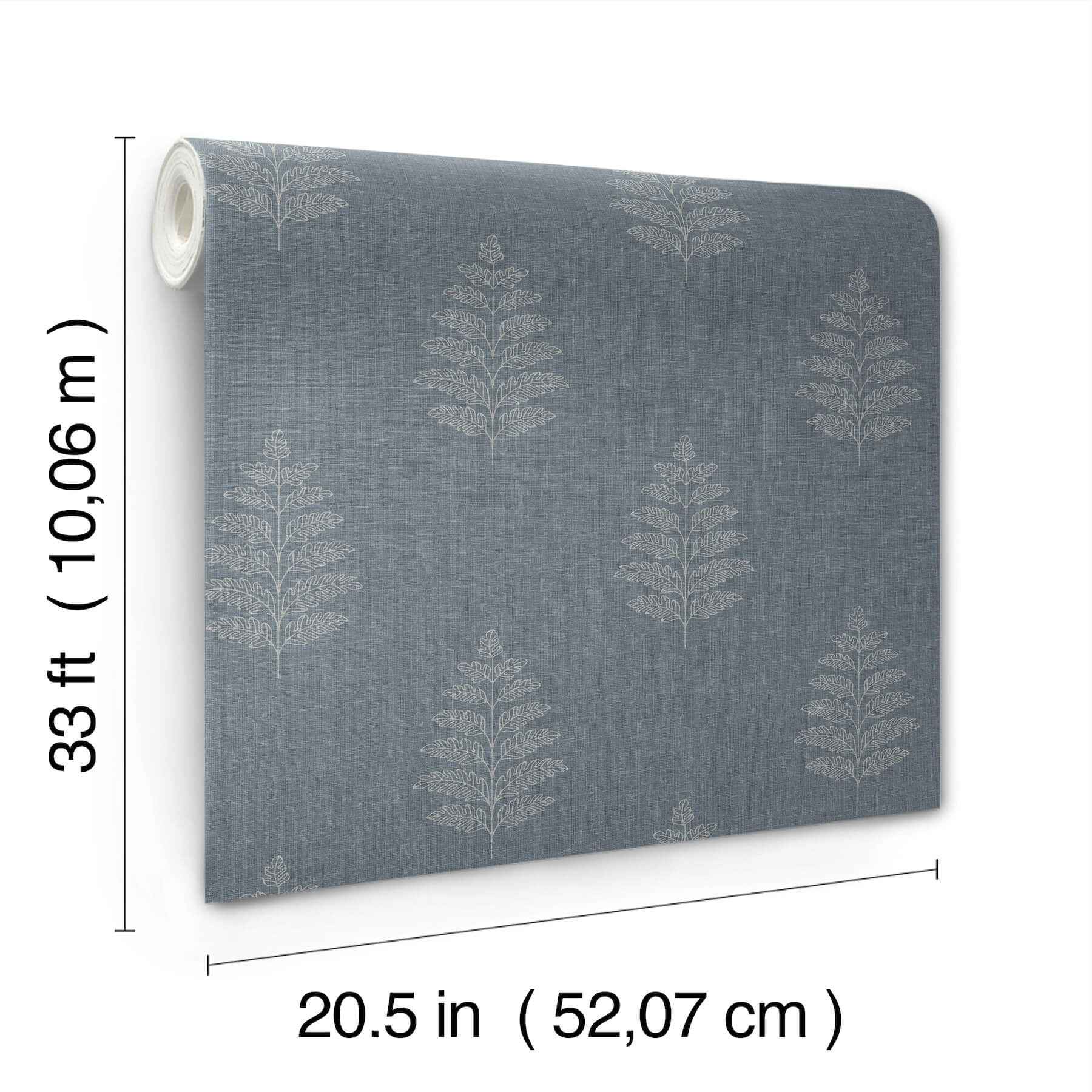 Frond Denim Leaf Wallpaper - York Wallcoverings - 4169-83127 - York Wallcoverings Wallpaper