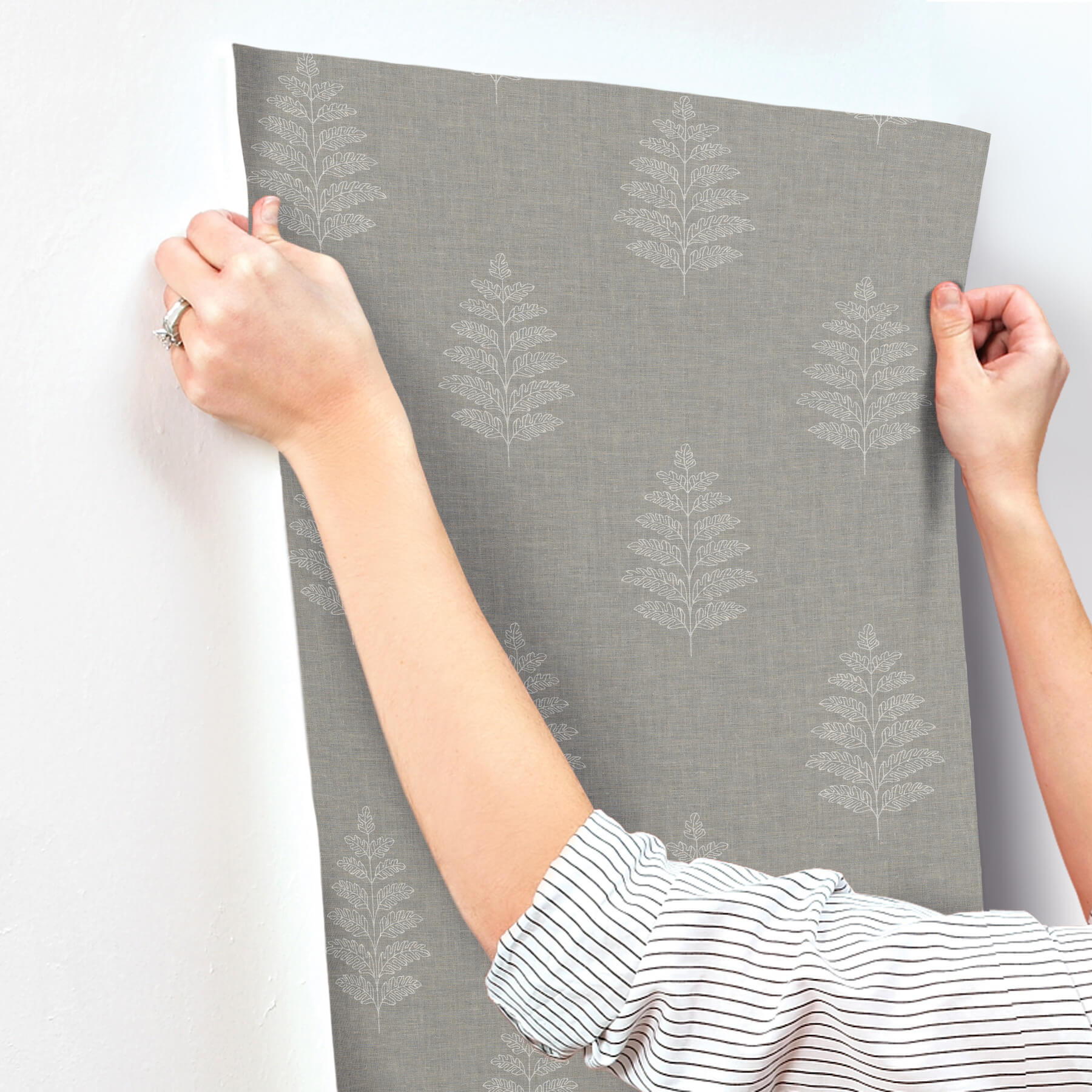 frond-charcoal-leaf-wallpaper-york-wallcoverings-4169-83128 - York Wallcoverings Wallpaper