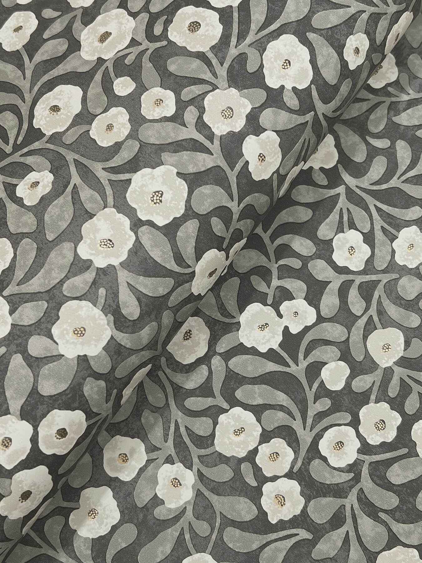 Poppy Trail Black Floral Wallpaper - York Wallcoverings - 4169-83133 - York Wallcoverings Wallpaper
