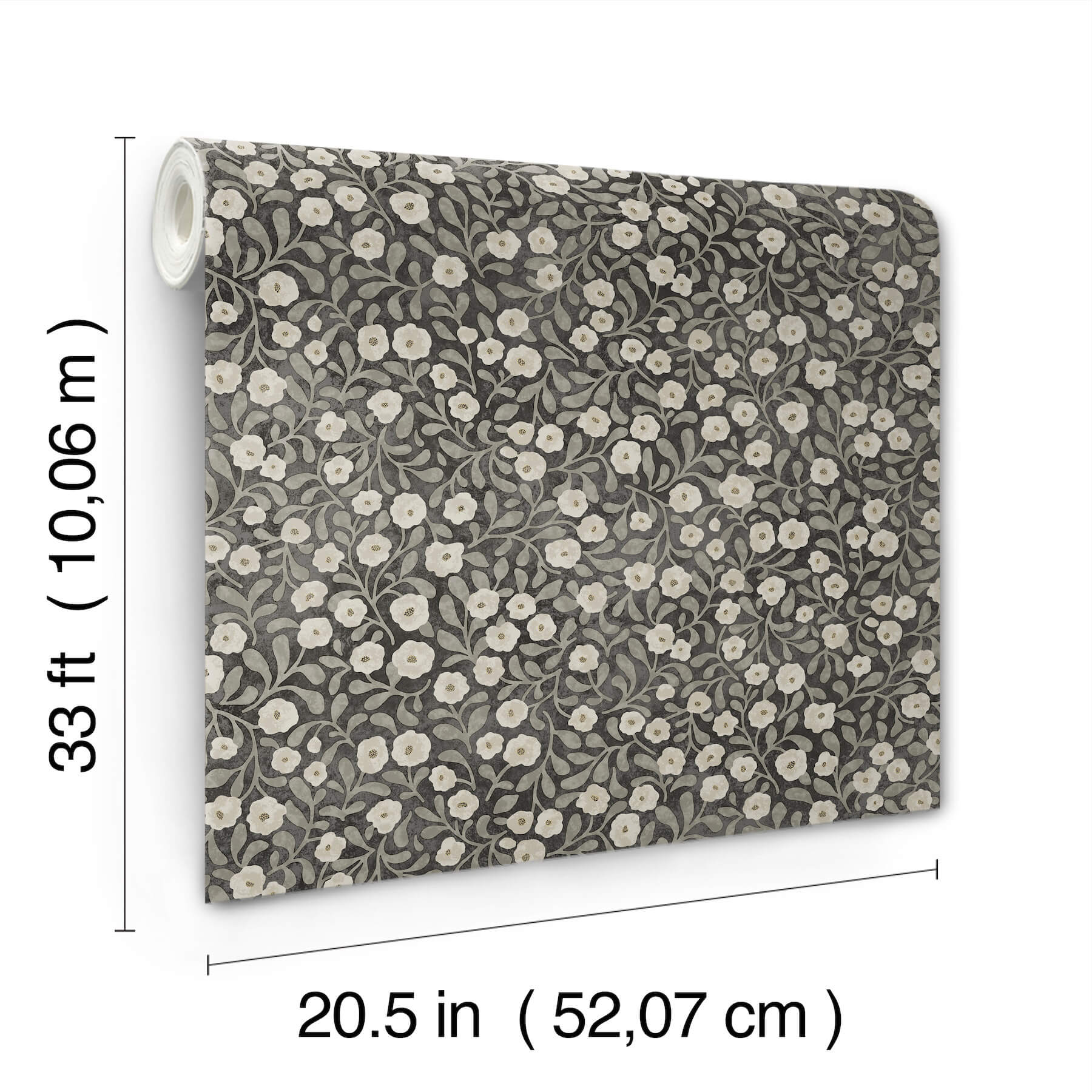 poppy-trail-black-floral-wallpaper-york-wallcoverings-4169-83133 - York Wallcoverings Wallpaper