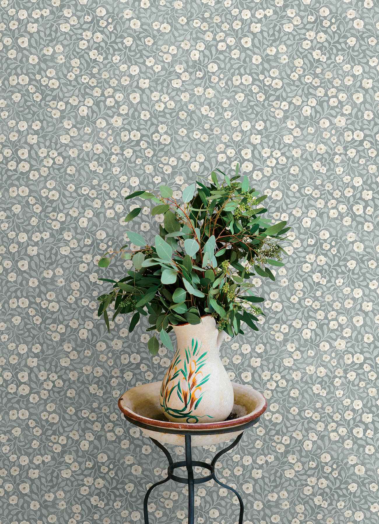 Poppy Trail Light Blue Floral Wallpaper - York Wallcoverings - 4169-83134 - York Wallcoverings Wallpaper