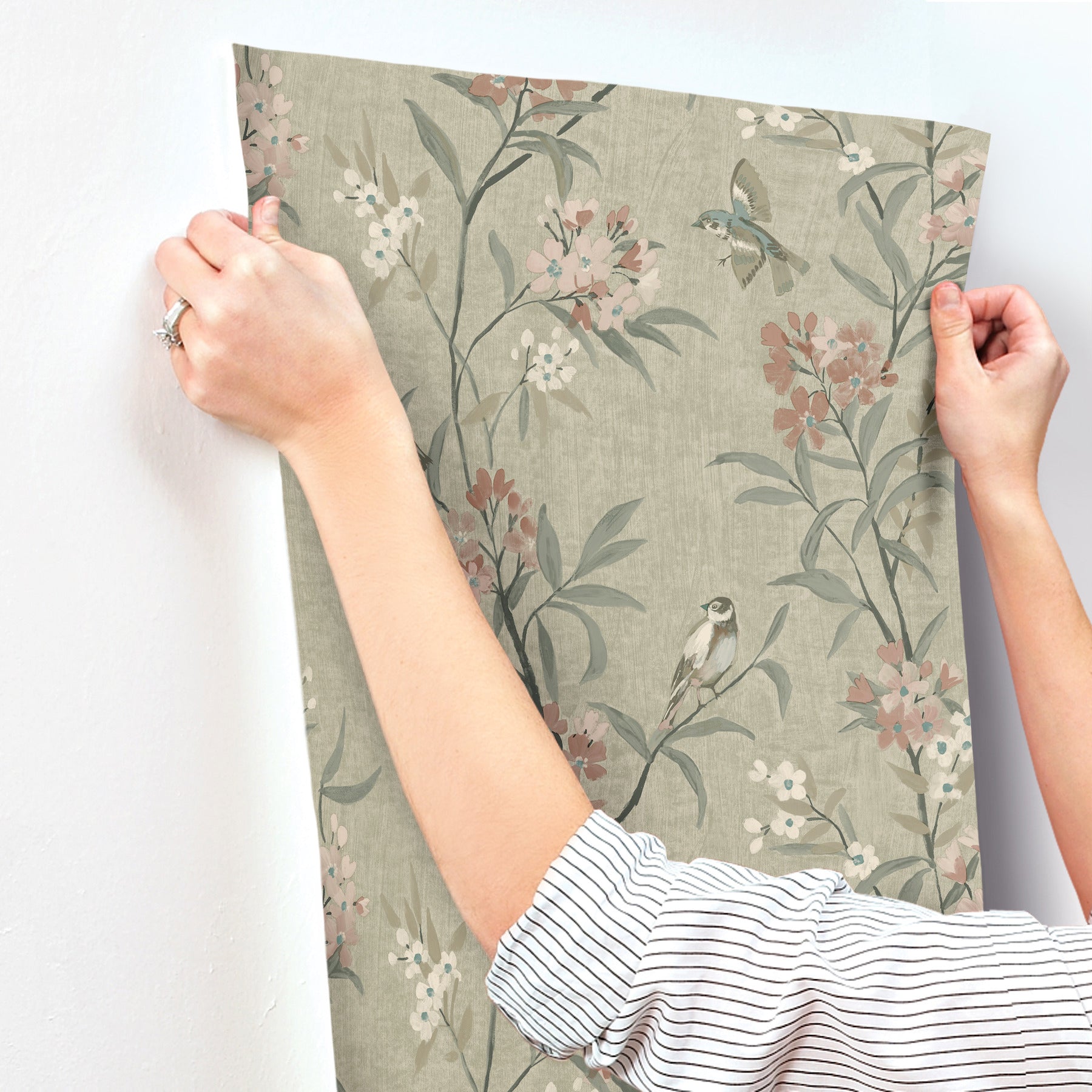 tea-olive-green-finch-frolic-wallpaper-york-wallcoverings-4169-83138