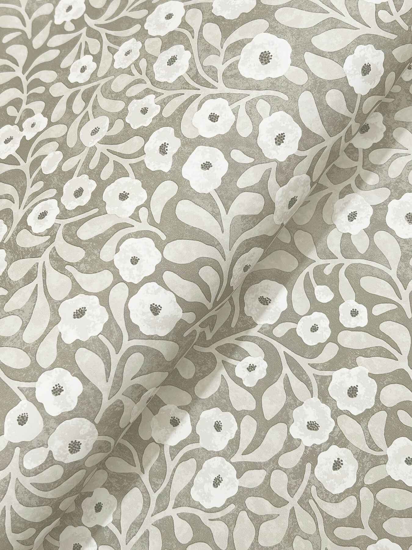 Poppy Trail Grey Floral Wallpaper - York Wallcoverings - 4169-83131 - York Wallcoverings Wallpaper