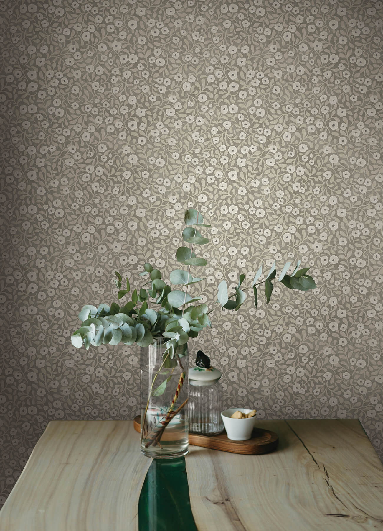poppy-trail-grey-floral-wallpaper-york-wallcoverings-4169-83131 - York Wallcoverings Wallpaper