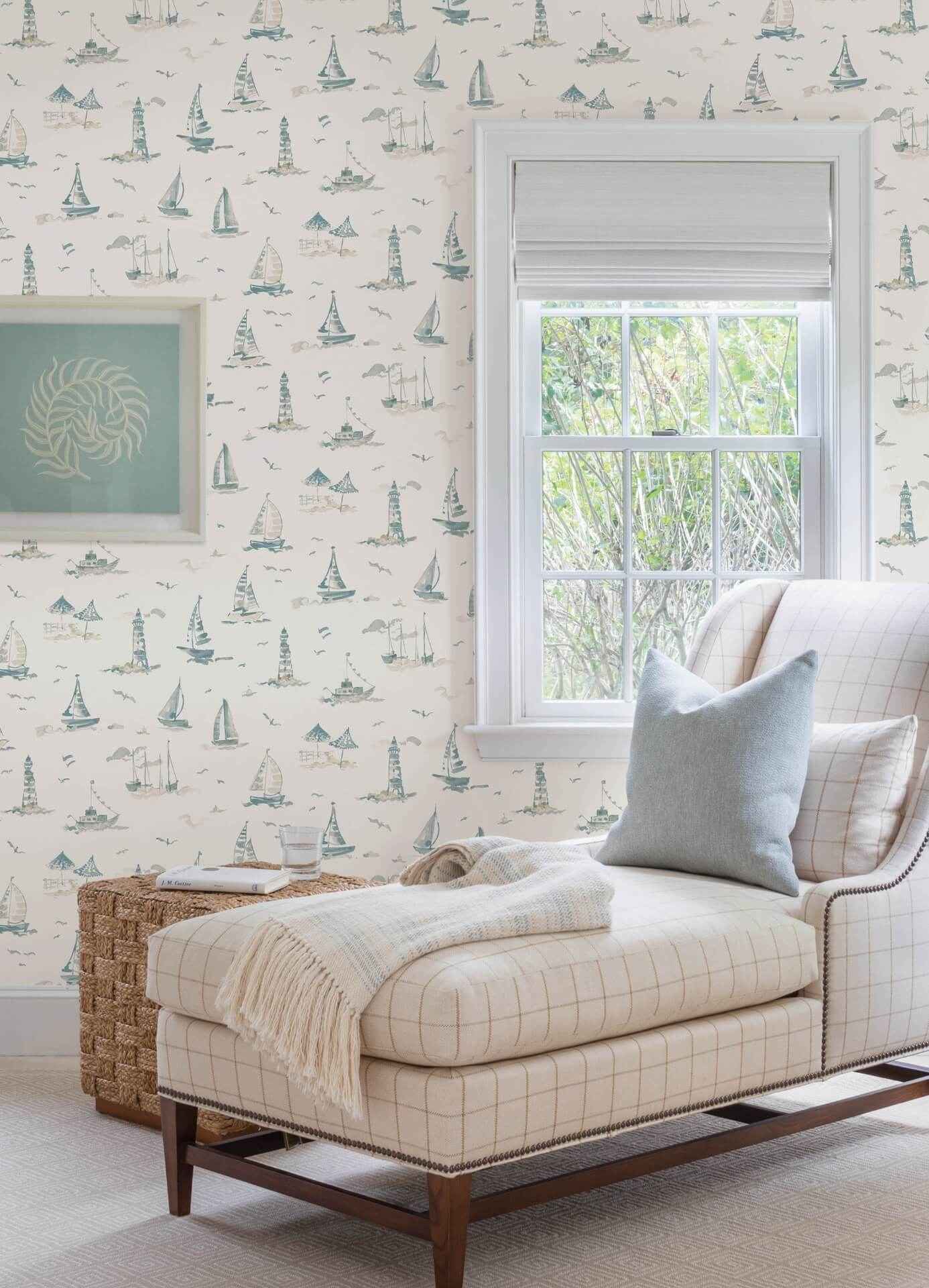 Set Sail Taupe Peel & Stick Wallpaper - York Wallcoverings - NUS6498 - York Wallcoverings Wallpaper