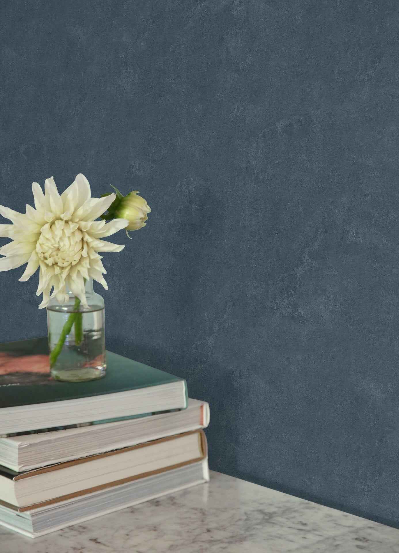 Mr Kate Daphne Limewash Moody Blue Peel and Stick Wallpaper - York Wallcoverings - RMWS1310 - York Wallcoverings Wallpaper