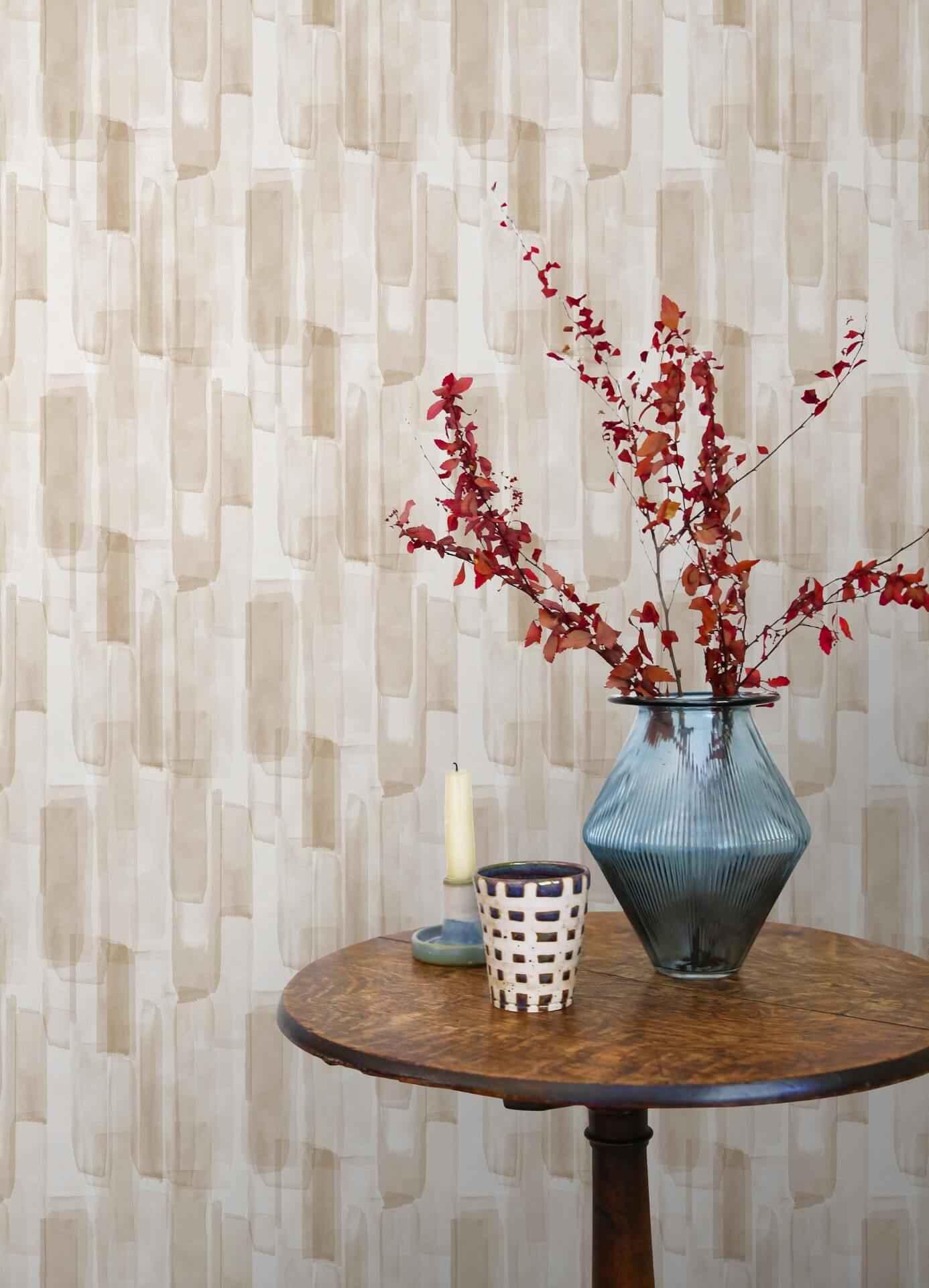 Watercolor Glass Neutral Beige Peel and - York Wallcoverings - RMWS1312 - York Wallcoverings Wallpaper