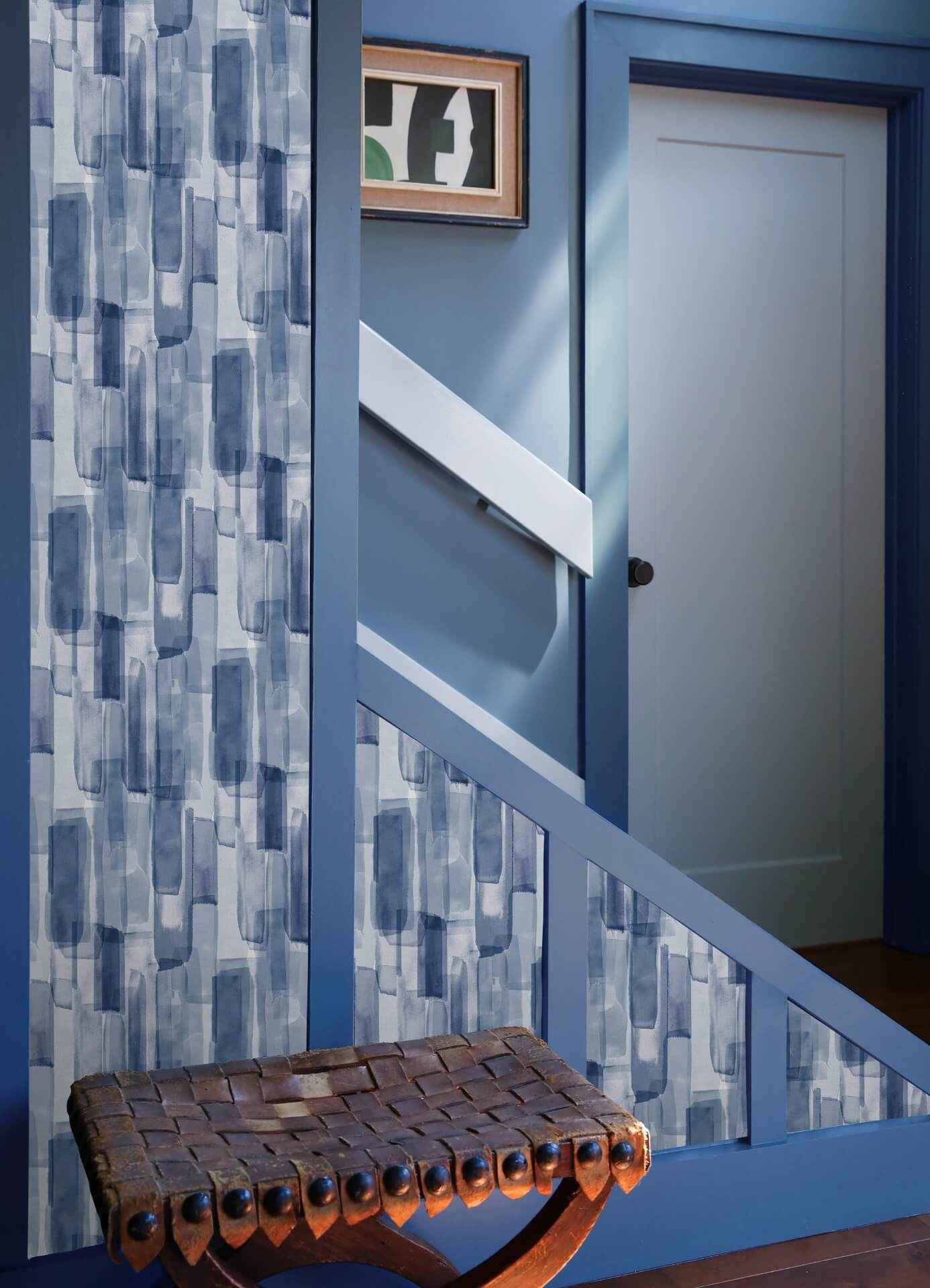Mr Kate Watercolor Glass Dark Blue Peel and Stick Wallpaper - York Wallcoverings - RMWS1314 - York Wallcoverings Wallpaper