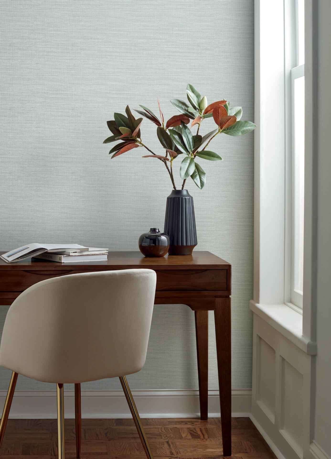 Agave Light Blue Faux Grasscloth Wallpaper - York Wallcoverings - 4169-24278 - York Wallcoverings Wallpaper
