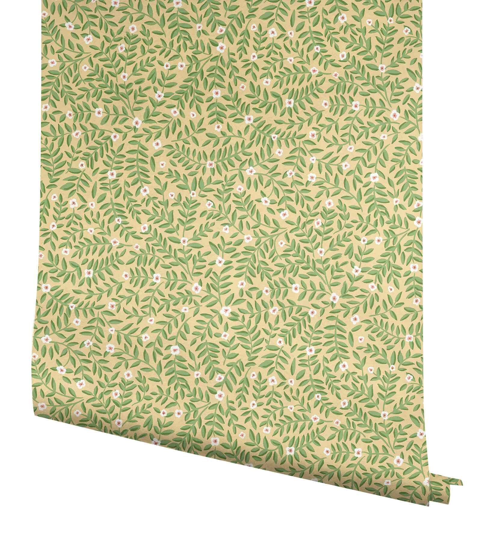 Elodie Gold Petite Floral Premium Peel + Stick Wallpaper - York Wallcoverings - PSW1671RL - York Wallcoverings Wallpaper