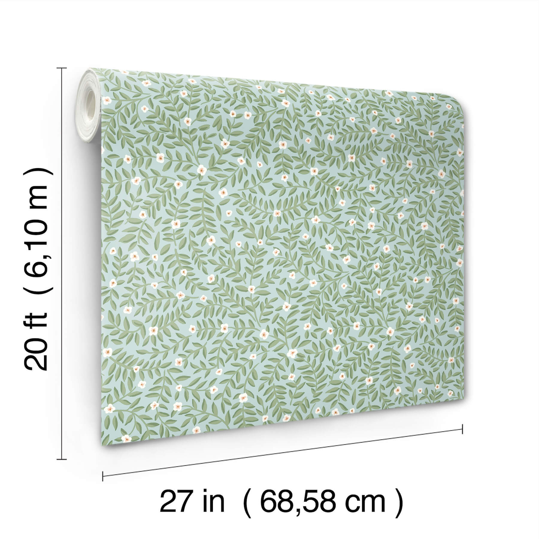 elodie-light-blue-petite-floral-premium-peel-stick-wallpaper-york-wallcoverings-psw1672rl - York Wallcoverings Wallpaper