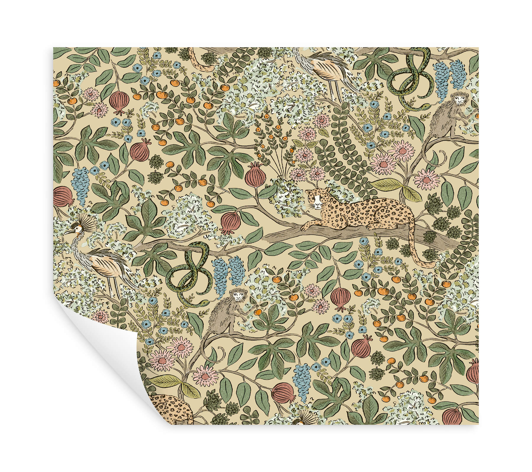 safari-beige-jungle-toile-premium-peel-stick-wallpaper-york-wallcoverings-psw1679rl - York Wallcoverings Wallpaper
