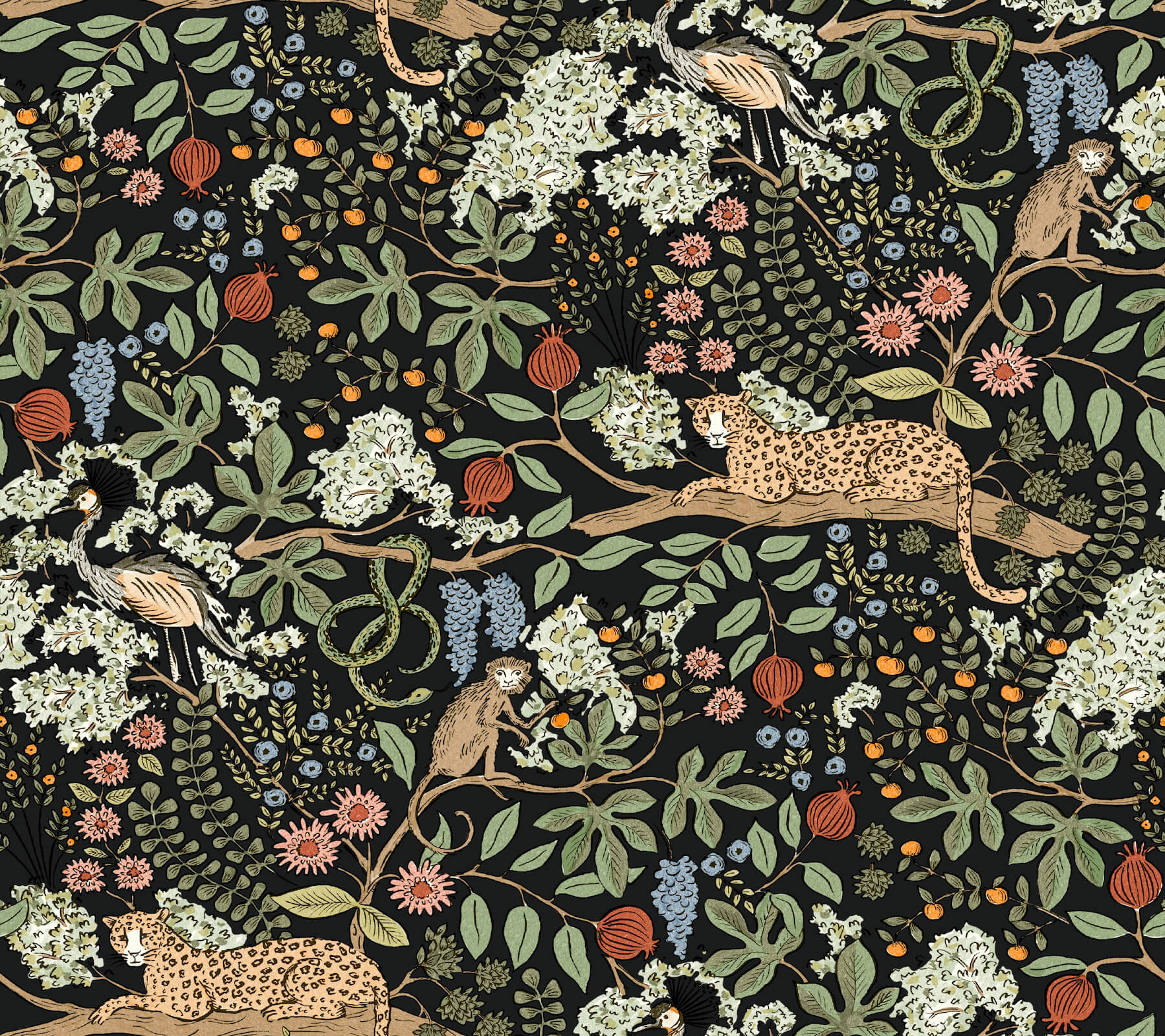 safari-black-jungle-toile-premium-peel-stick-wallpaper-york-wallcoverings-psw1680rl - York Wallcoverings Wallpaper