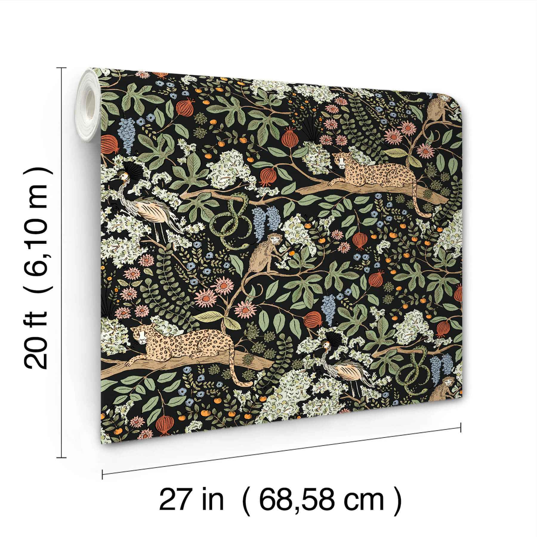 Safari Black Jungle Toile Premium Peel + Stick Wallpaper - York Wallcoverings - PSW1680RL - York Wallcoverings Wallpaper