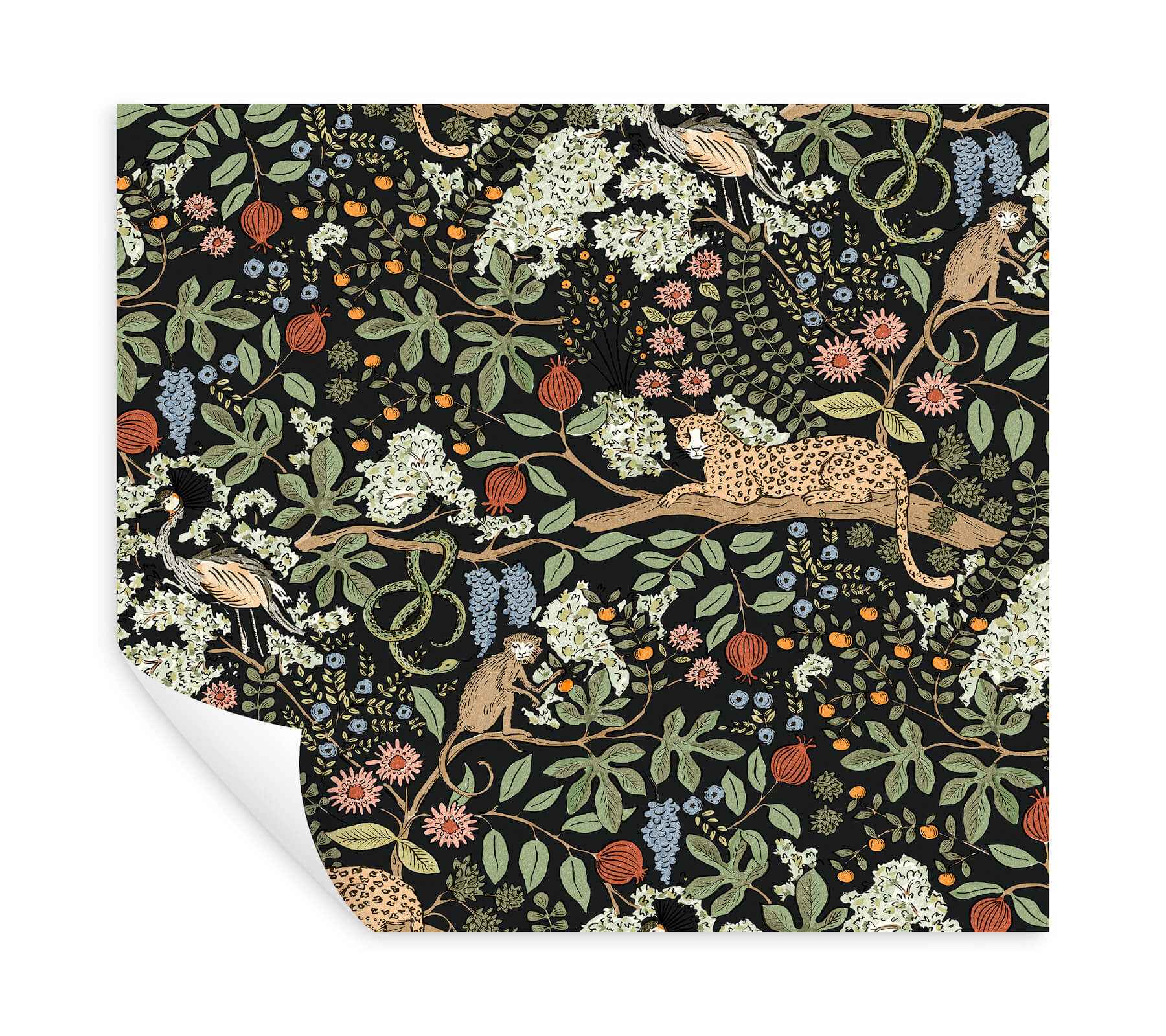 Safari Black Jungle Toile Premium Peel + Stick Wallpaper - York Wallcoverings - PSW1680RL - York Wallcoverings Wallpaper