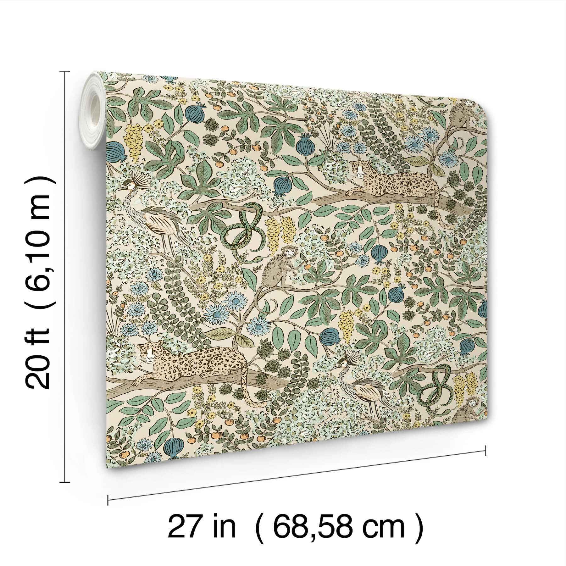 Safari Cream Jungle Toile Premium Peel + Stick Wallpaper - York Wallcoverings - PSW1681RL - York Wallcoverings Wallpaper