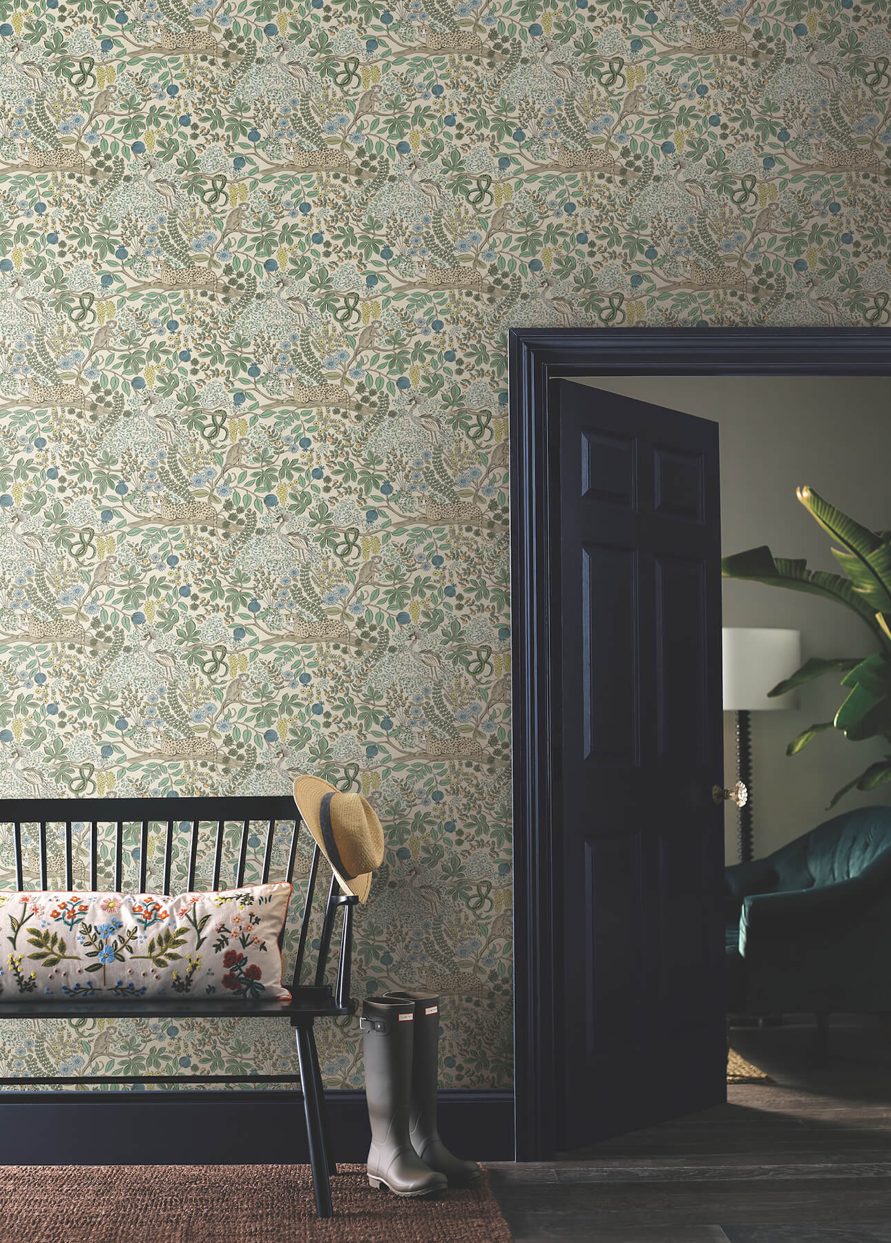 safari-cream-jungle-toile-premium-peel-stick-wallpaper-york-wallcoverings-psw1681rl - York Wallcoverings Wallpaper