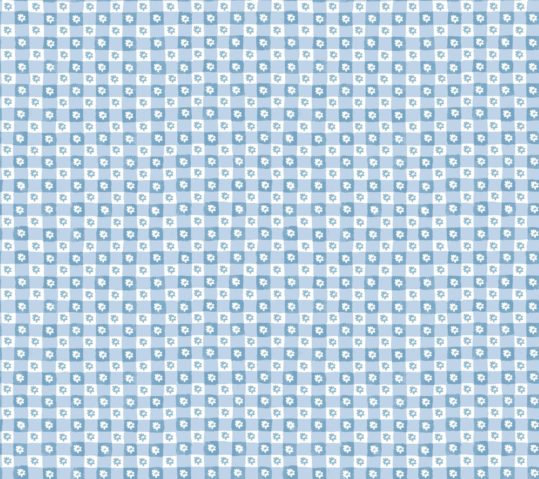 daisy-gingham-blue-floral-check-premium-peel-stick-wallpaper-york-wallcoverings-psw1689rl - York Wallcoverings Wallpaper