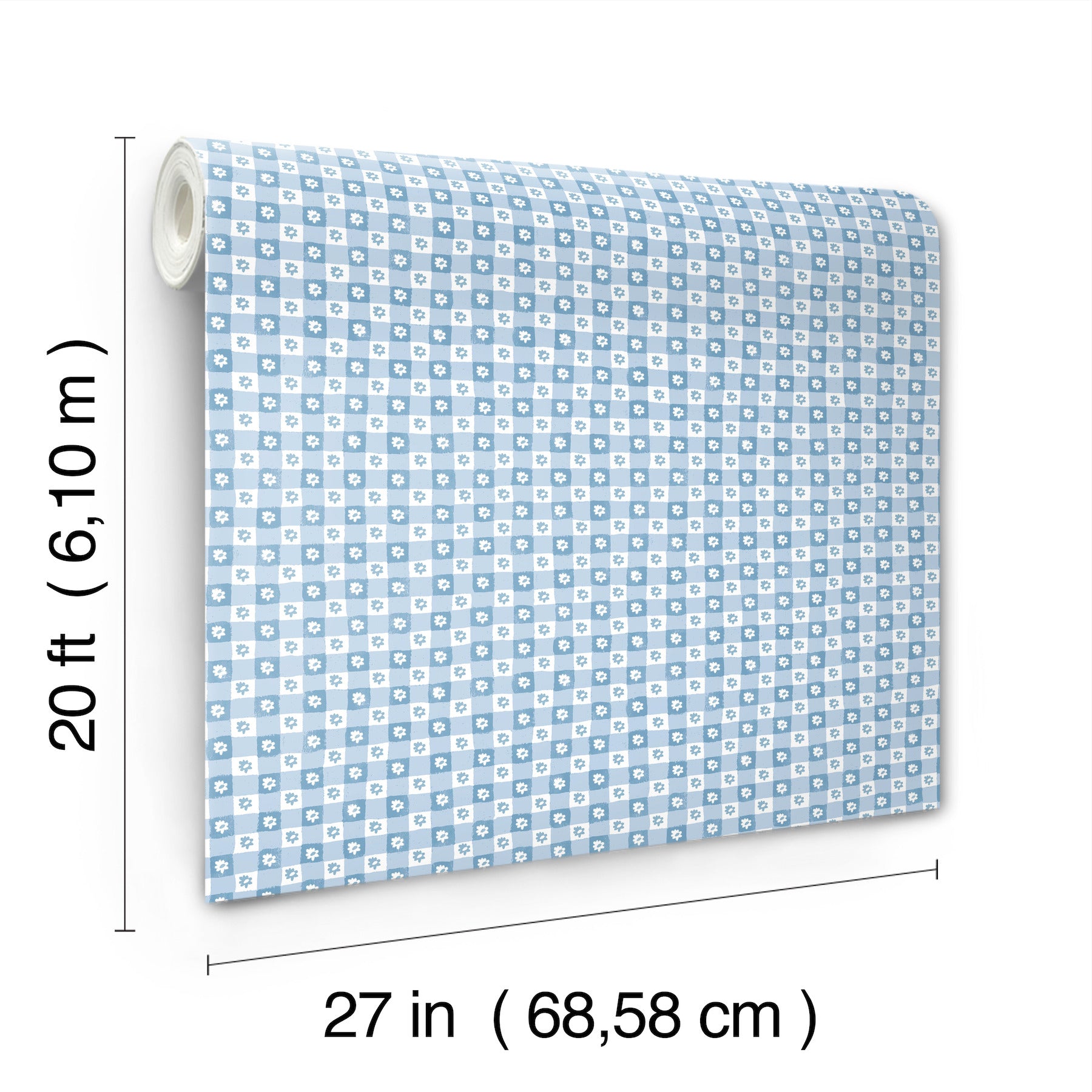 daisy-gingham-blue-floral-check-premium-peel-stick-wallpaper-york-wallcoverings-psw1689rl