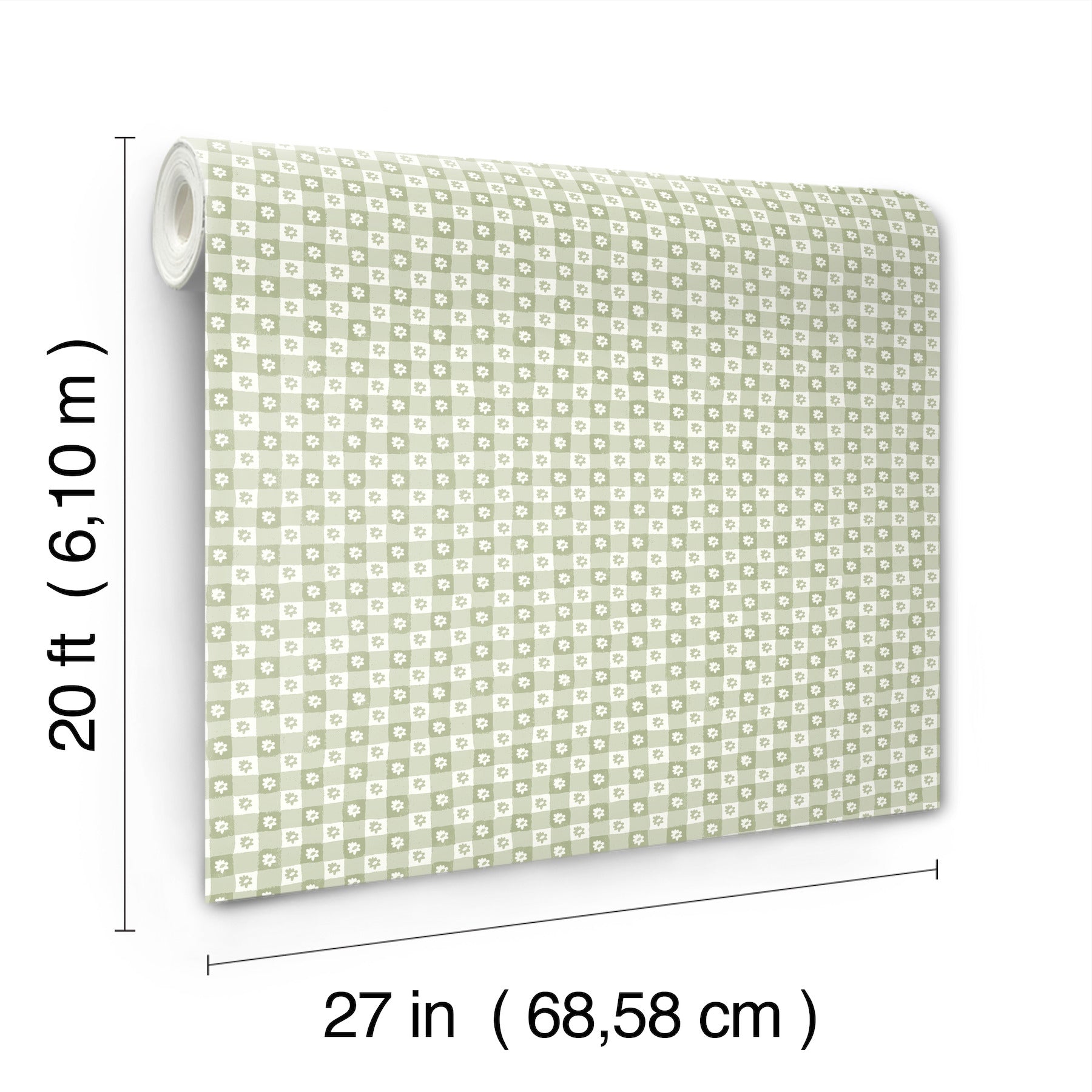 daisy-gingham-green-floral-check-premium-peel-stick-wallpaper-york-wallcoverings-psw1694rl