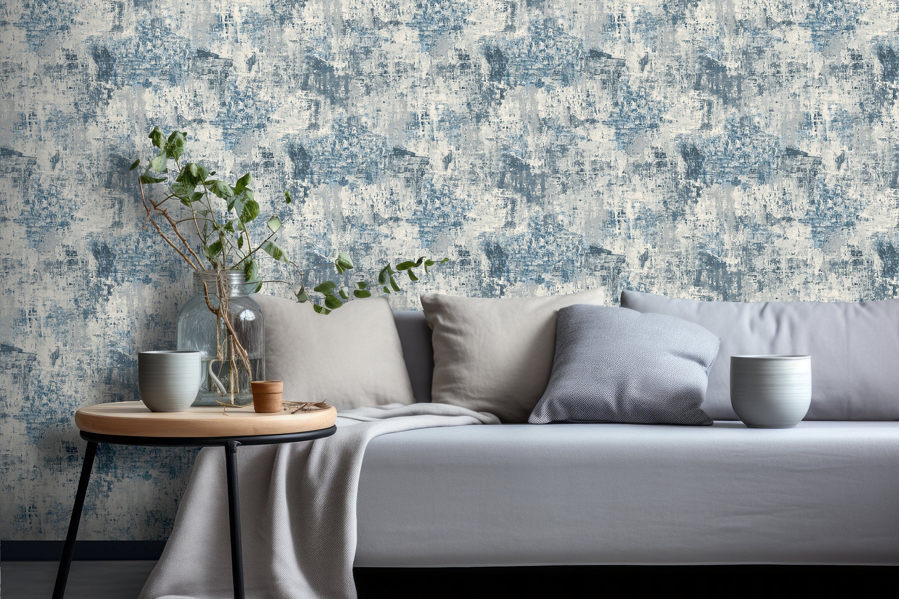 sergio-blue-abstract-texture-wallpaper-york-wallcoverings-ah100192ah - York Wallcoverings Papel pintado