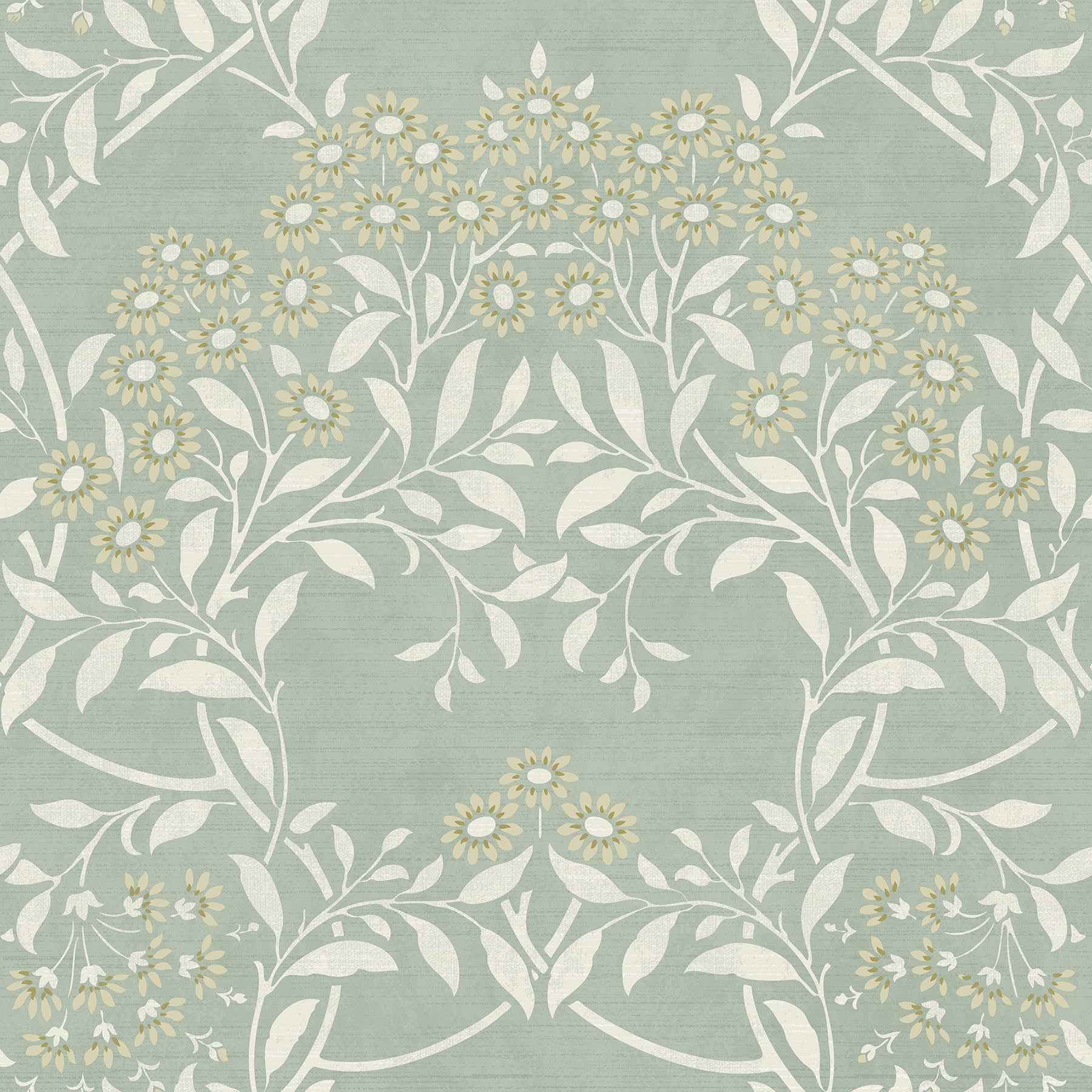 Penelope Green Floral Damask Wallpaper - York Wallcoverings - AH100195AH