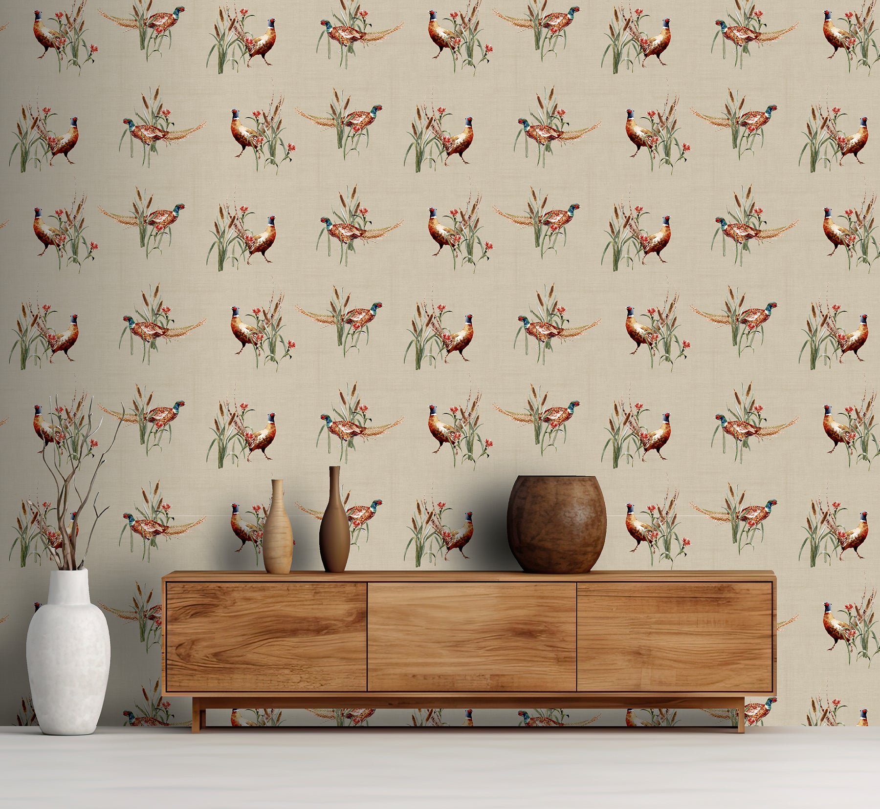 eustace-neutral-pheasant-meadow-wallpaper-york-wallcoverings-ah100214ah - York Wallcoverings Papel pintado