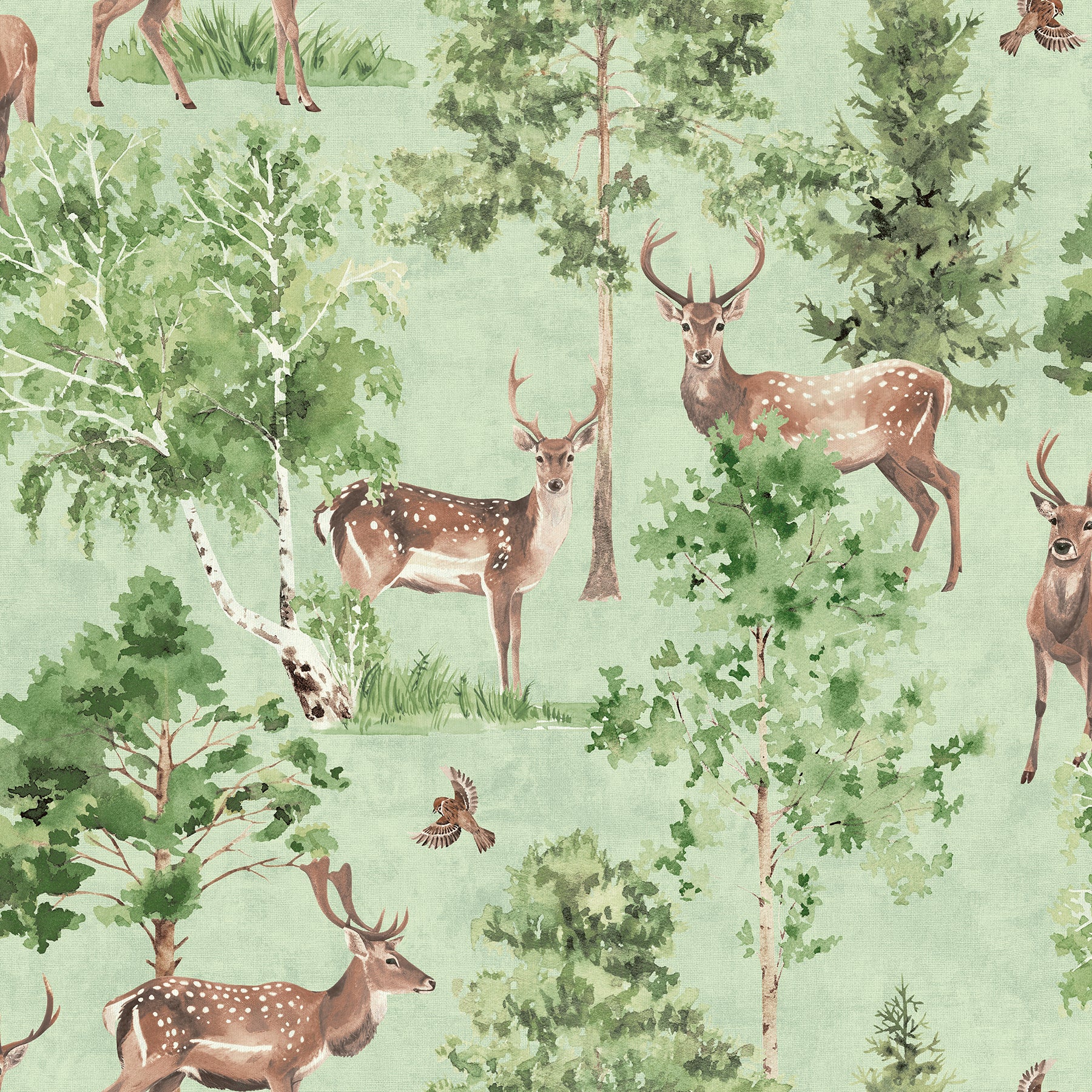 cletis-neutral-deer-forest-wallpaper-york-wallcoverings-ah100215ah - York Wallcoverings Wallpaper