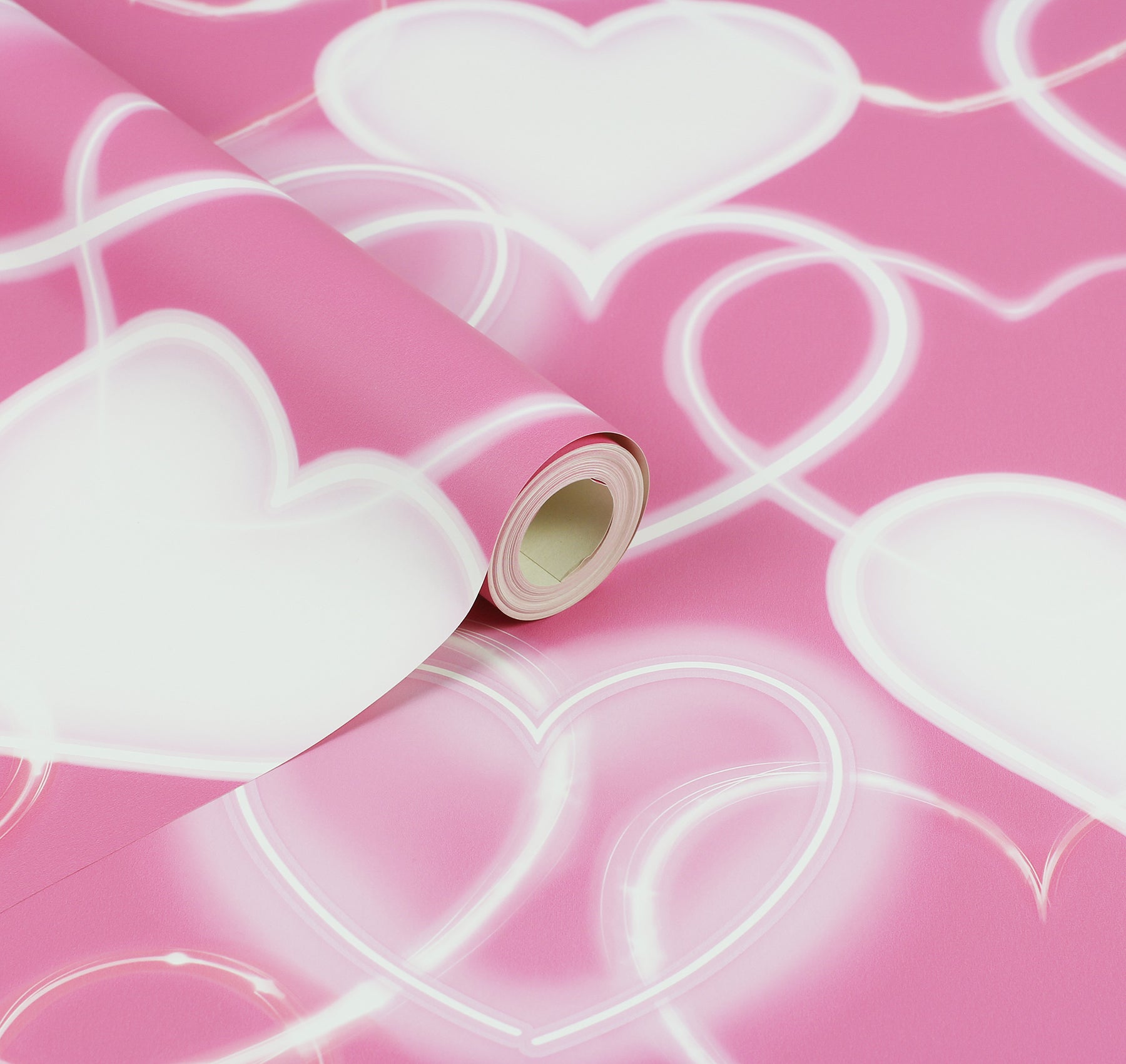 effie-pink-neon-heart-wallpaper-york-wallcoverings-ah100222ah - York Wallcoverings Papel pintado