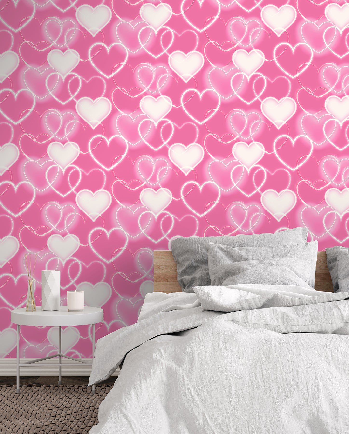 effie-pink-neon-heart-wallpaper-york-wallcoverings-ah100222ah - York Wallcoverings Papel pintado