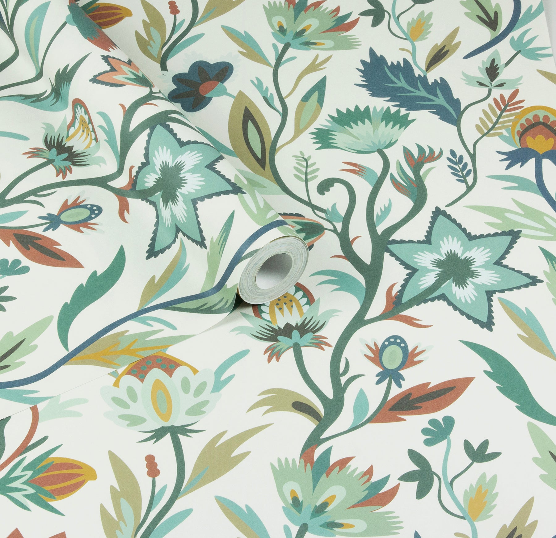 mallory-blue-vivid-floral-wallpaper-york-wallcoverings-ah100381ah - York Wallcoverings Papel pintado