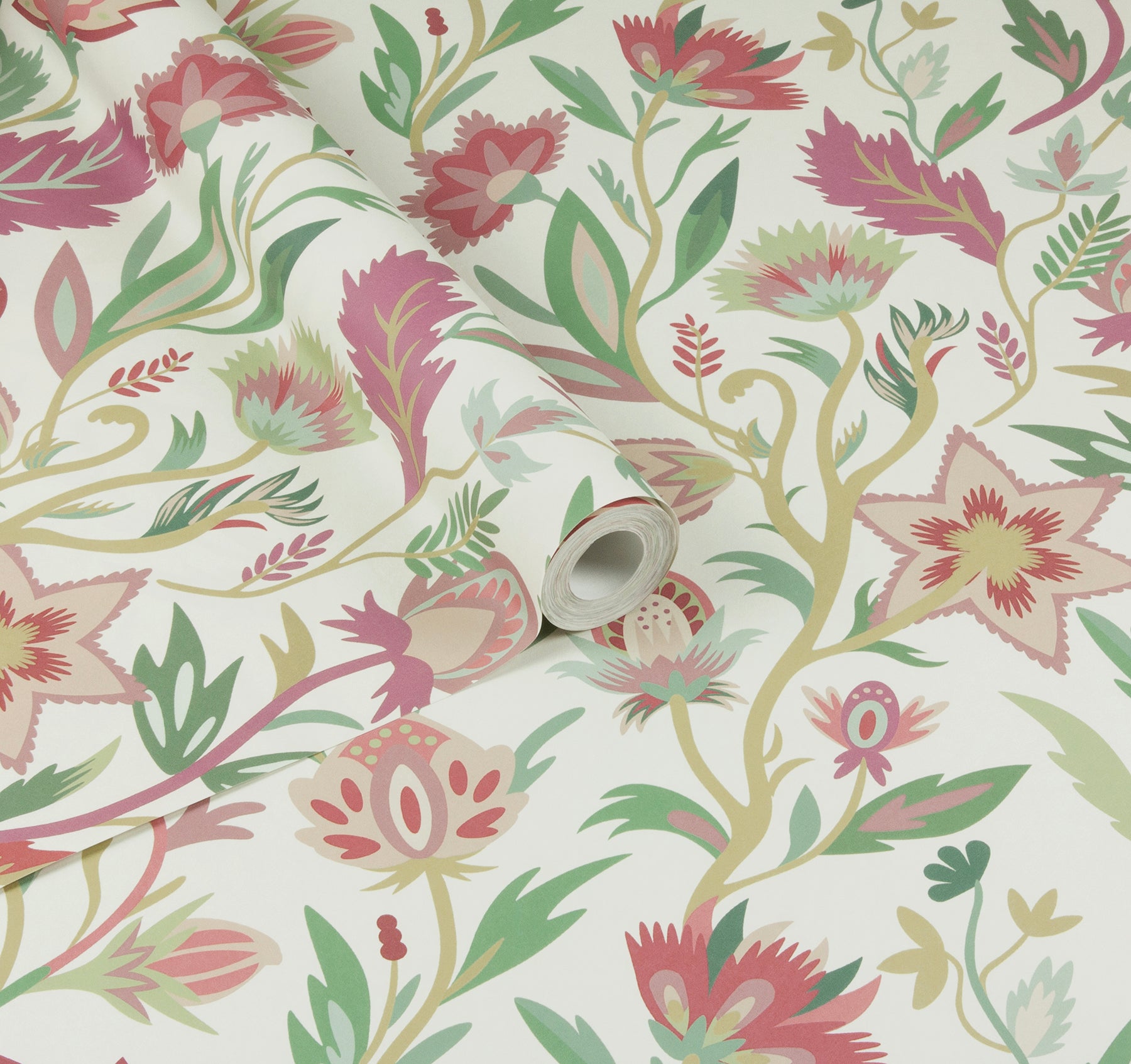 mallory-pink-vivid-floral-wallpaper-york-wallcoverings-ah100382ah - York Wallcoverings Wallpaper