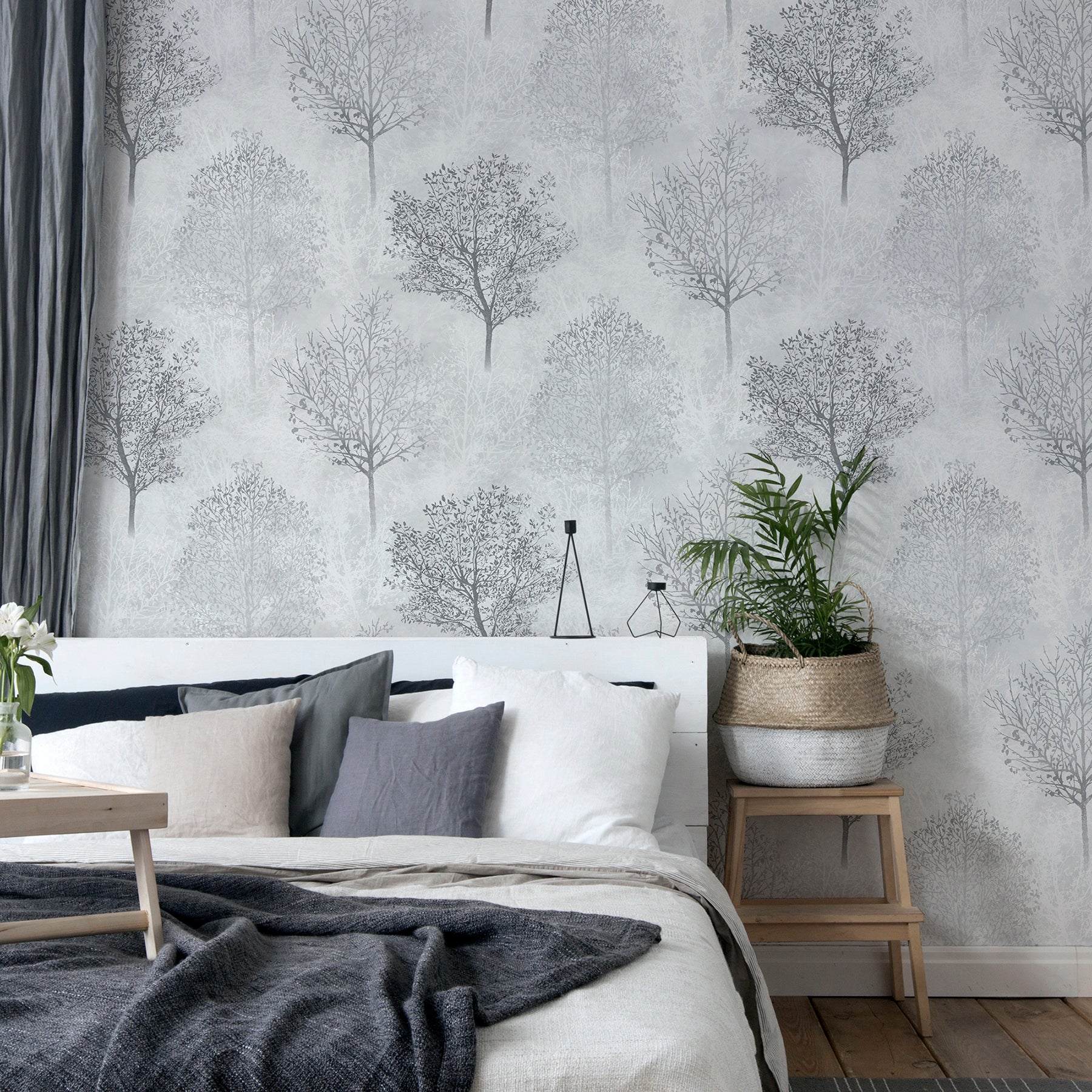 agatha-black-trees-wallpaper-york-wallcoverings-ah256701 - York Wallcoverings Papel pintado
