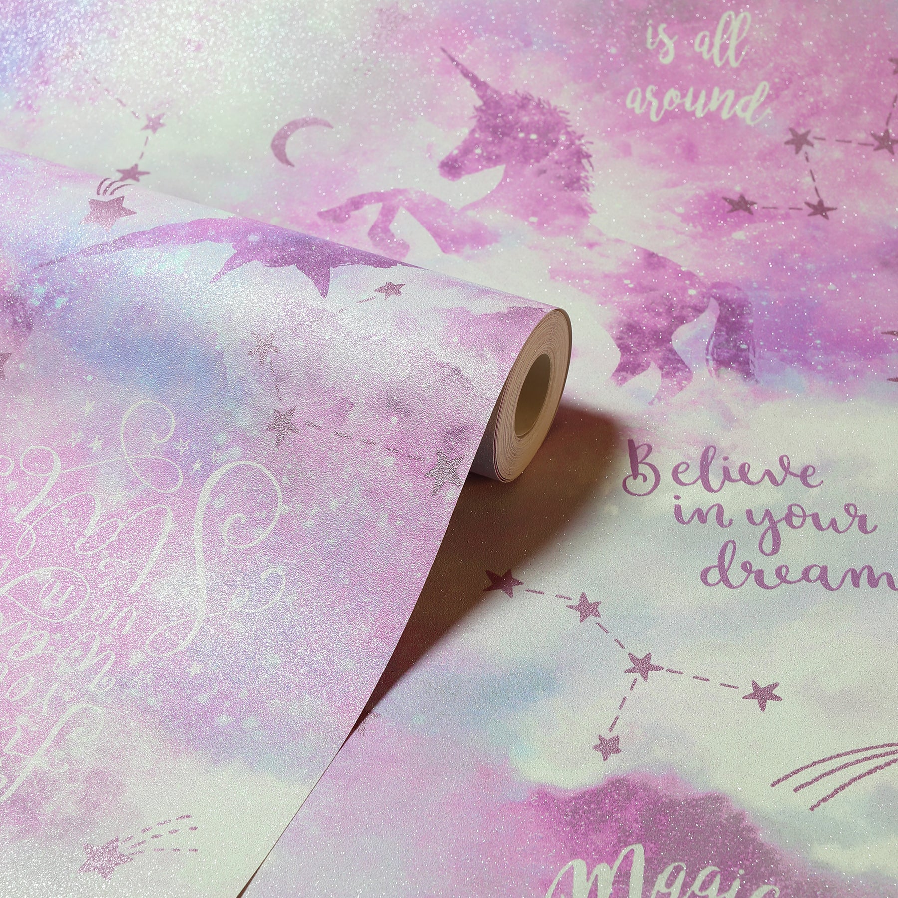 xena-pink-galaxy-unicorn-wallpaper-york-wallcoverings-ah292901 - York Wallcoverings Papel pintado