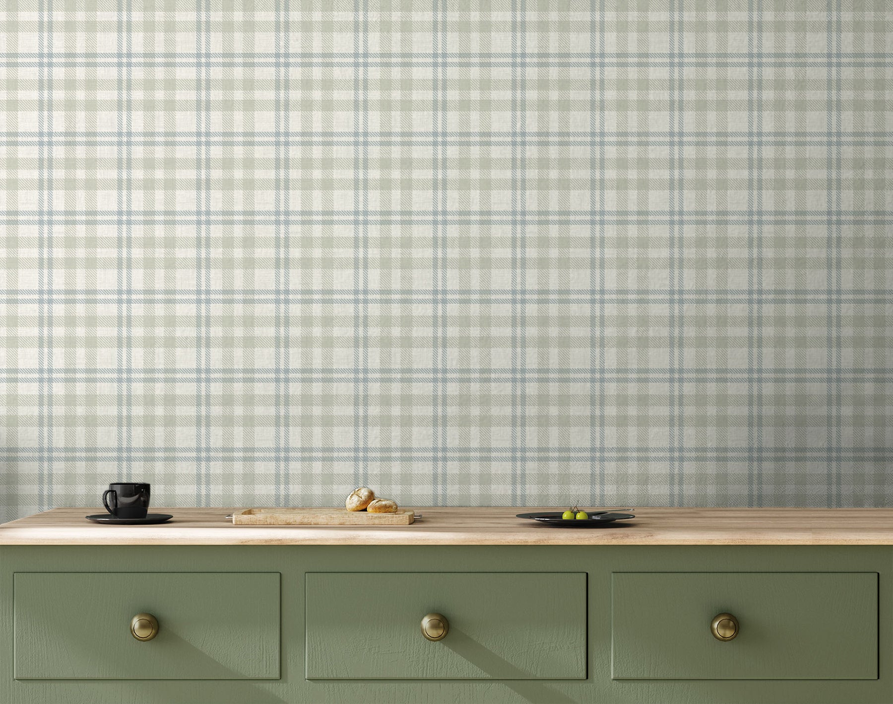 corrine-neutral-countryside-check-wallpaper-york-wallcoverings-ah294606 - York Wallcoverings Papel pintado