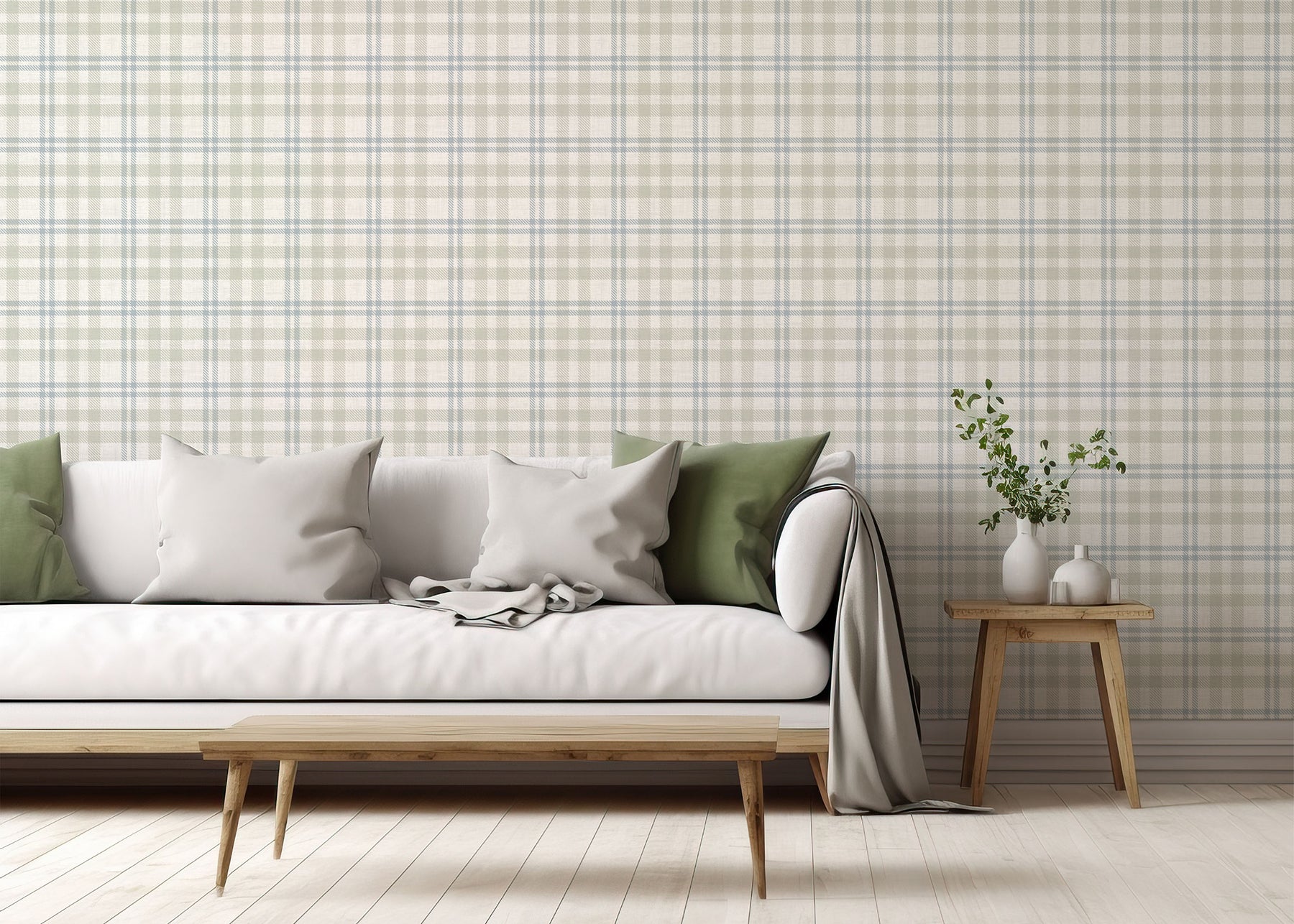 corrine-neutral-countryside-check-wallpaper-york-wallcoverings-ah294606 - York Wallcoverings Papel pintado