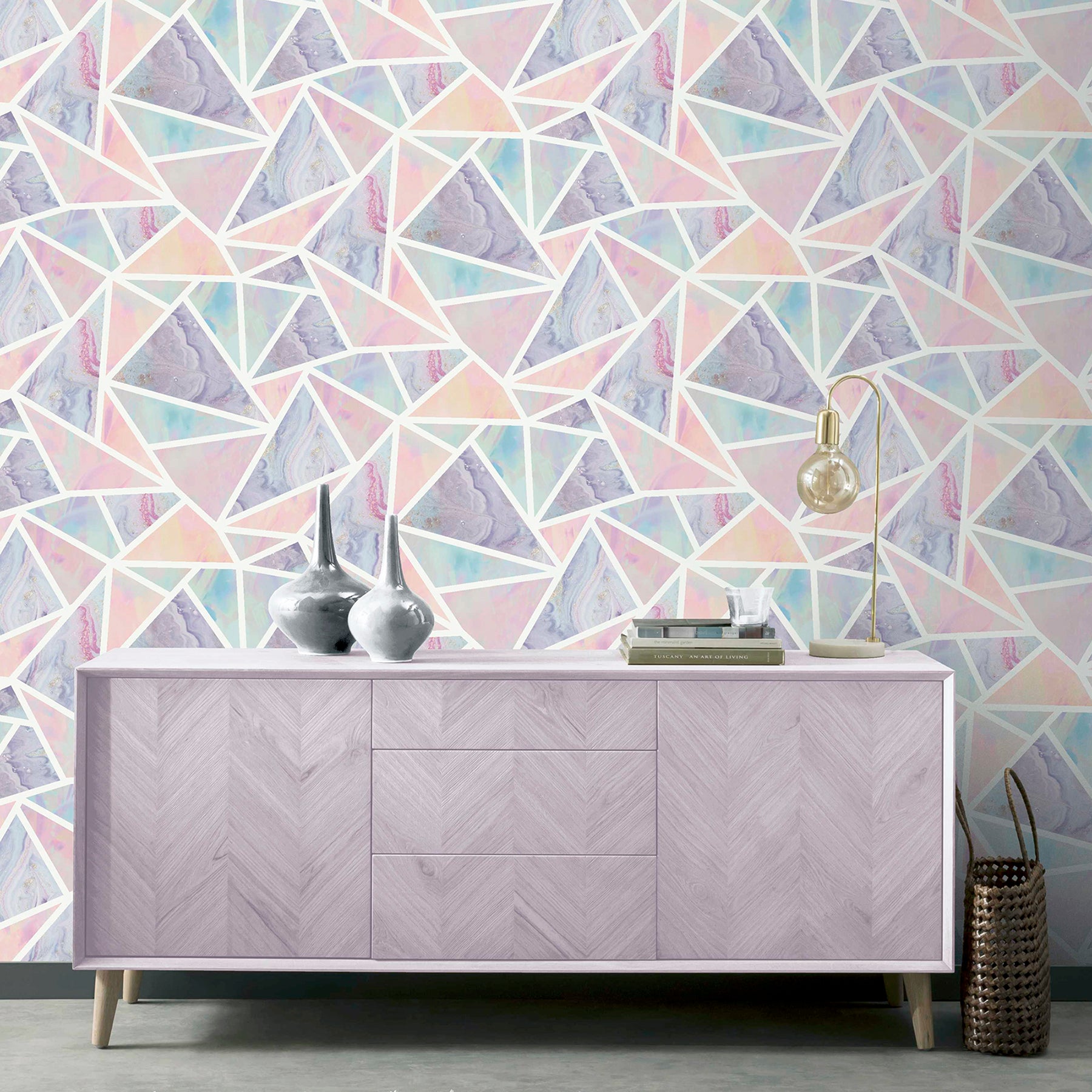 lizzie-pastel-triangles-wallpaper-york-wallcoverings-ah296002 - York Wallcoverings Wallpaper