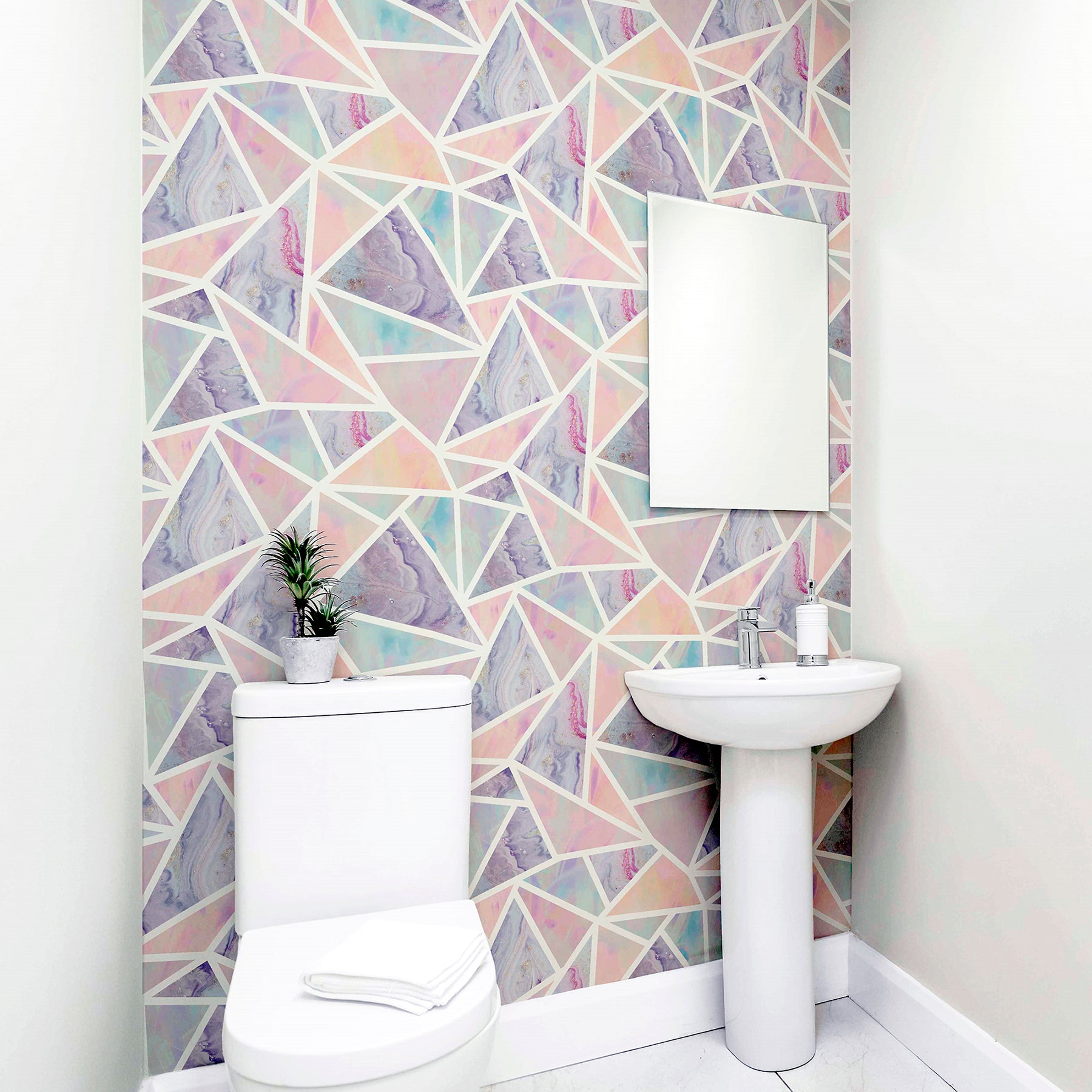 lizzie-pastel-triangles-wallpaper-york-wallcoverings-ah296002 - York Wallcoverings Papel pintado