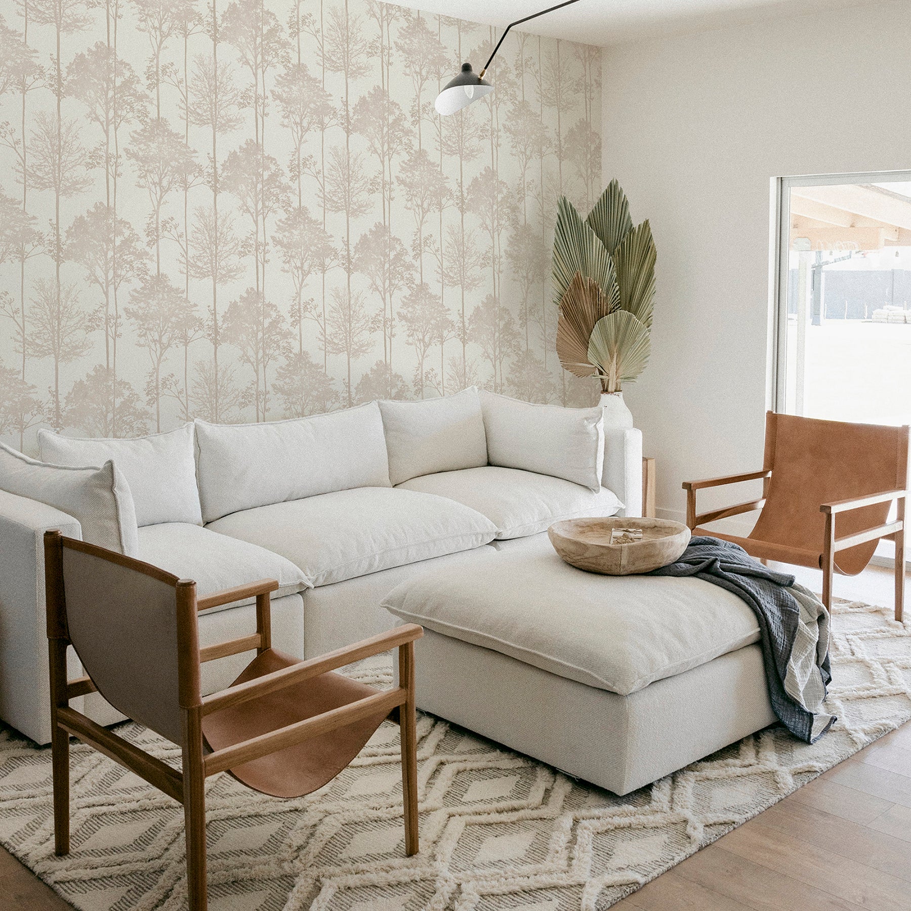 indra-neutral-forest-silhouette-wallpaper-york-wallcoverings-ah296102 - York Wallcoverings Papel pintado