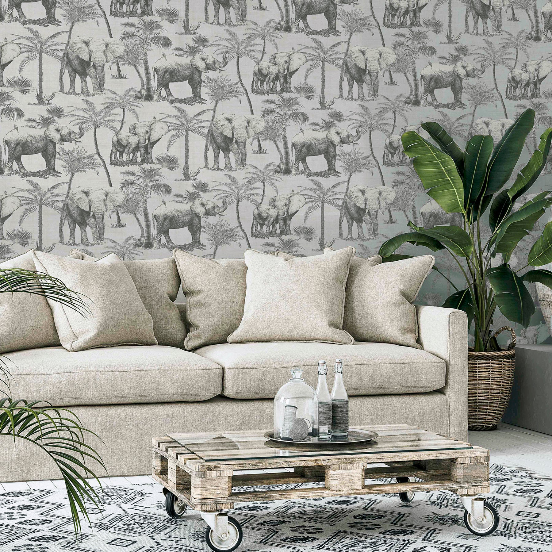 adelia-neutral-elephant-grove-wallpaper-york-wallcoverings-ah296700 - York Wallcoverings Papel pintado