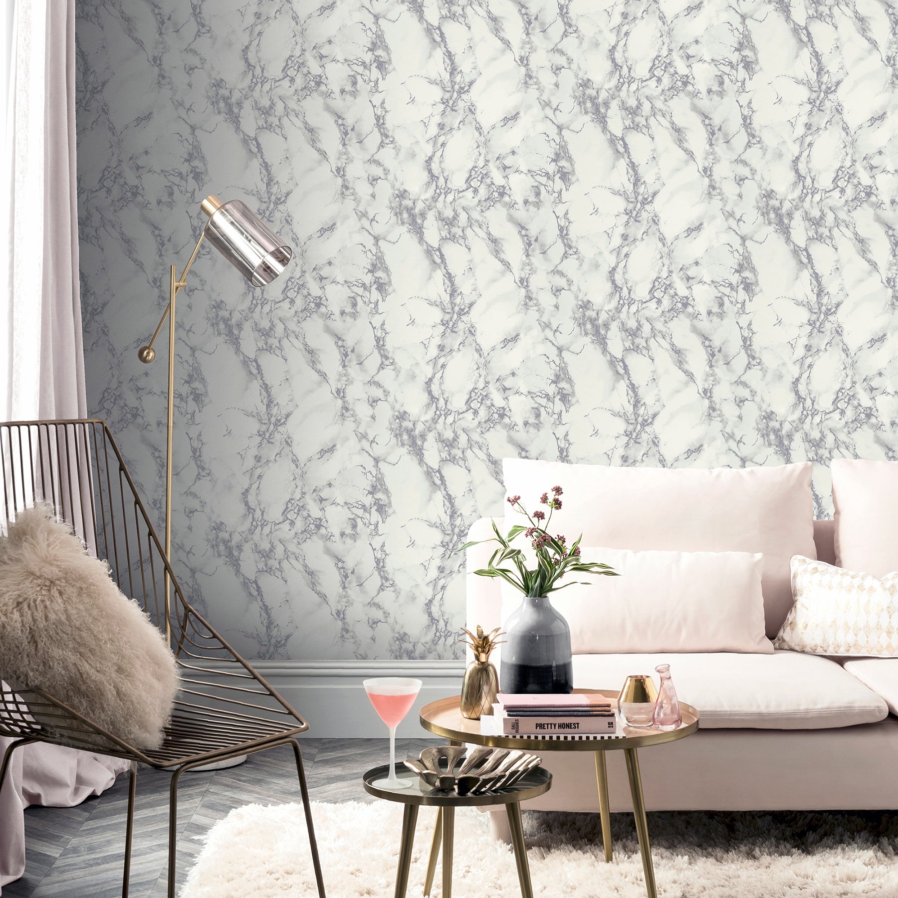 siward-white-metallic-marble-wallpaper-york-wallcoverings-ah296701 - York Wallcoverings Wallpaper