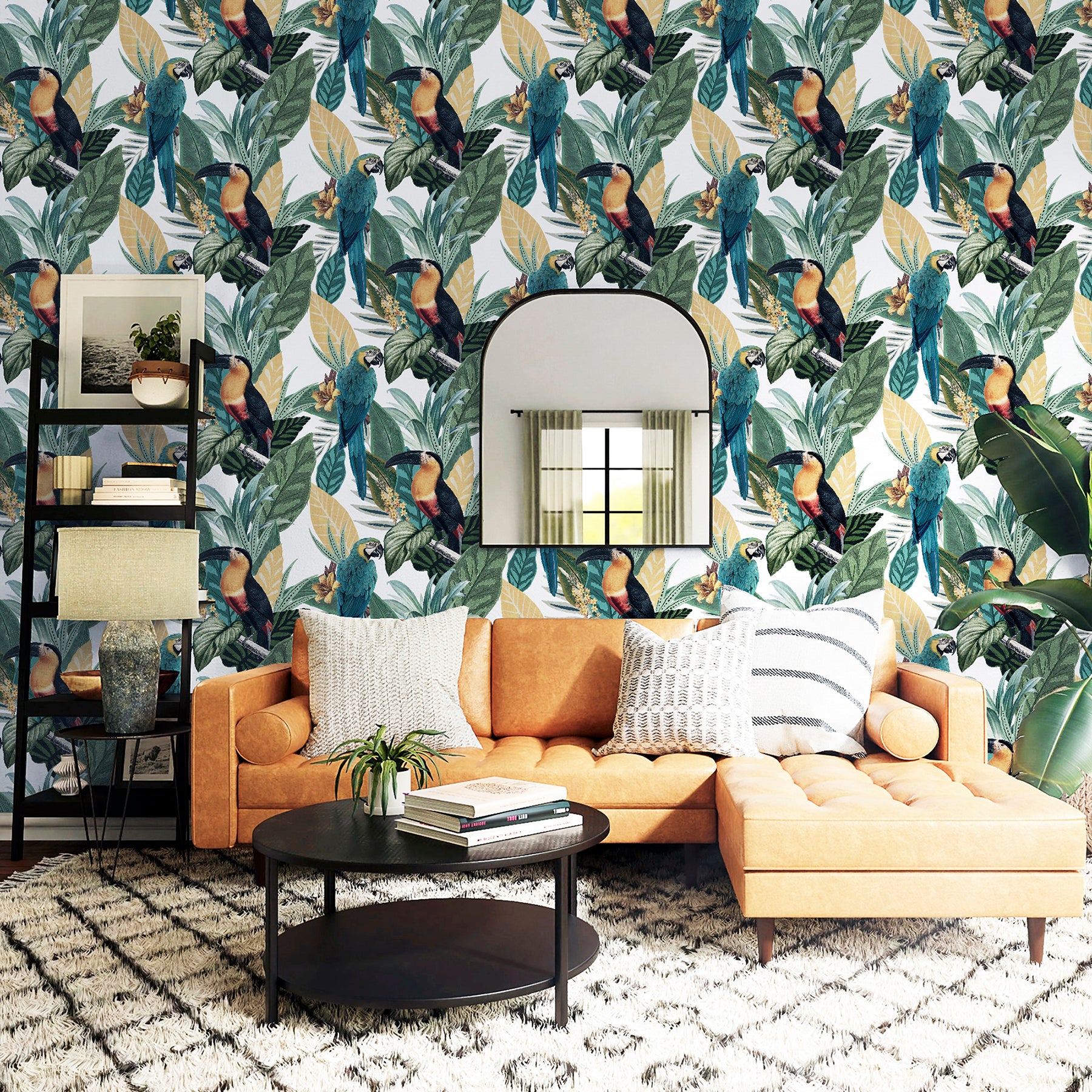 trudie-multicolor-toucan-macaw-wallpaper-york-wallcoverings-ah296803 - York Wallcoverings Wallpaper