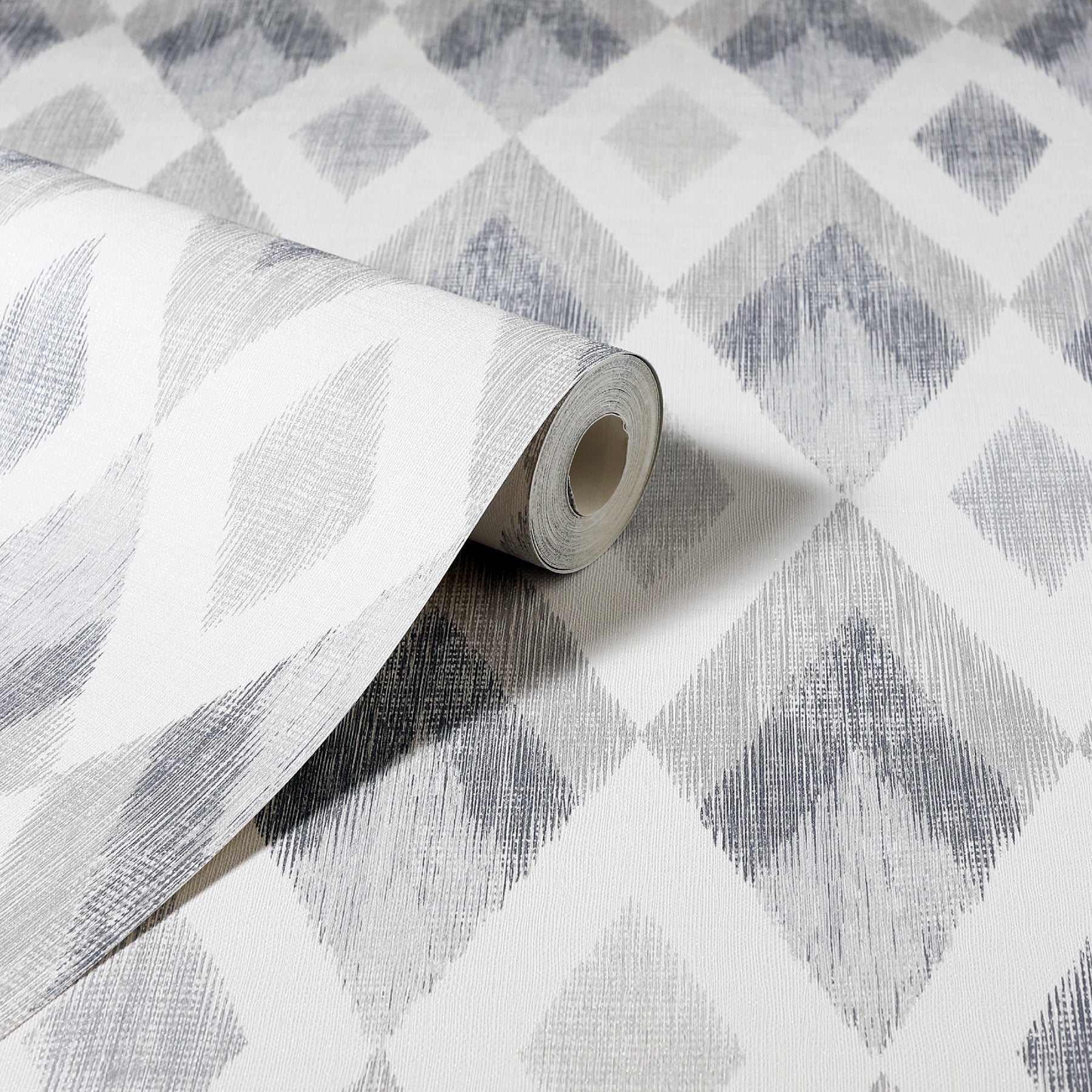 fitzgerald-grey-ikat-diamond-wallpaper-york-wallcoverings-ah297200 - York Wallcoverings Papel pintado
