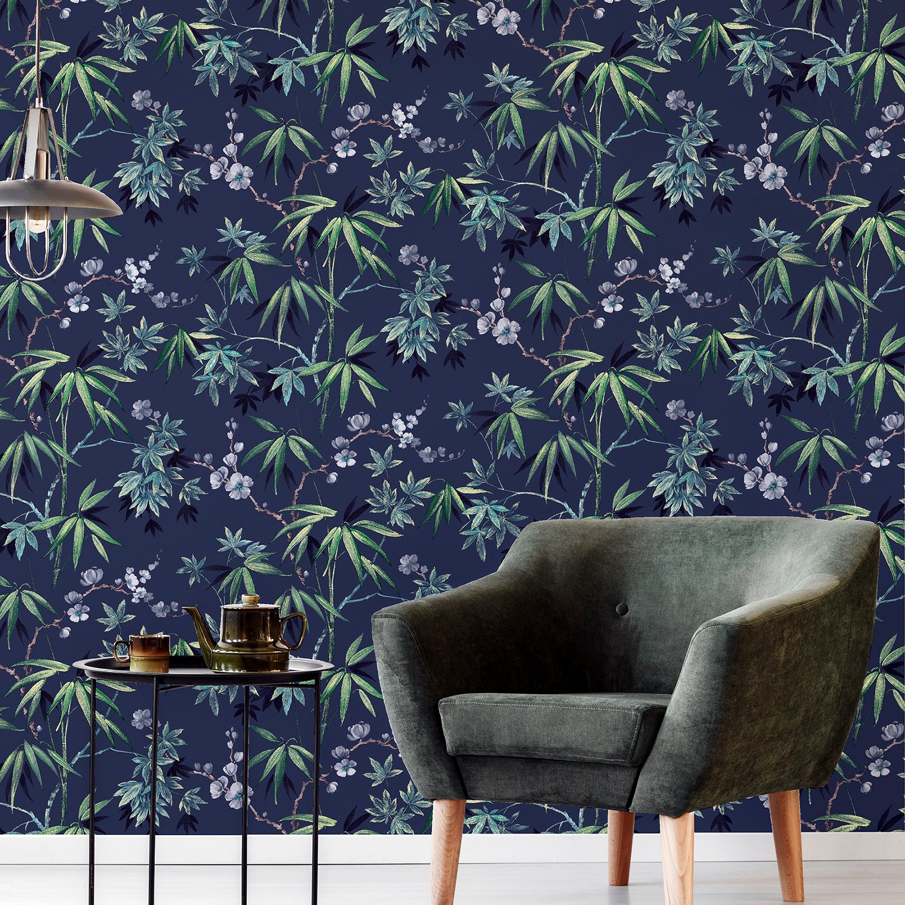 desi-navy-jasmine-garden-wallpaper-york-wallcoverings-ah297800 - York Wallcoverings Papel pintado