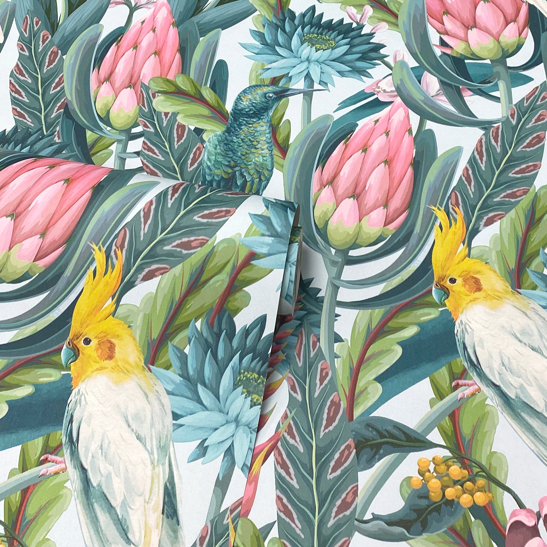 celia-multicolor-tropical-birds-wallpaper-york-wallcoverings-ah297905 - York Wallcoverings Wallpaper