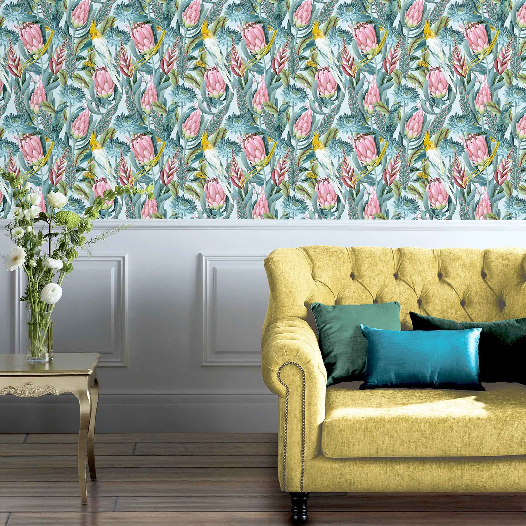 Celia Multicolor Tropical Birds Wallpaper - York Wallcoverings - AH297905 - York Wallcoverings Wallpaper
