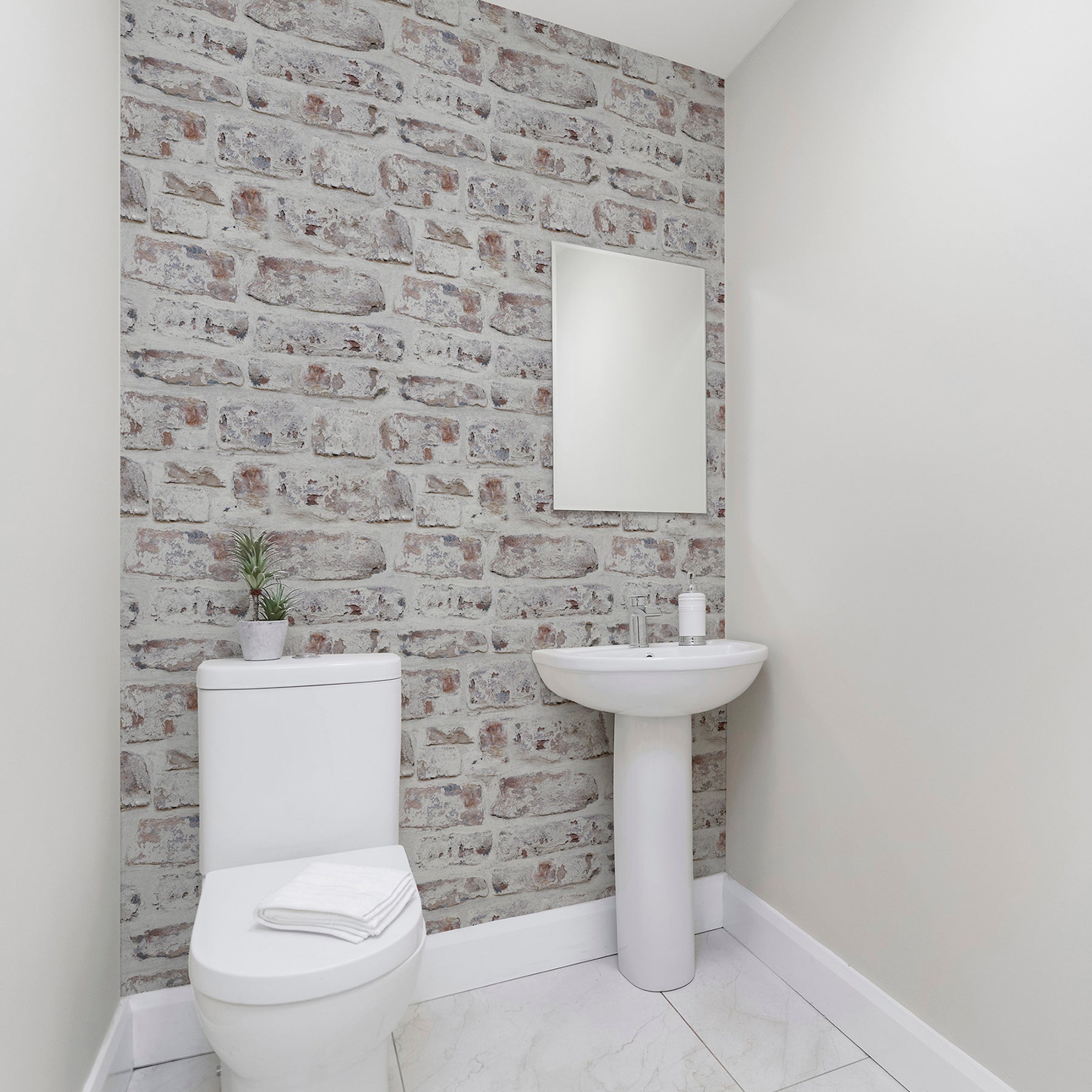 domenic-white-whitewashed-brick-wallpaper-york-wallcoverings-ah671100 - York Wallcoverings Wallpaper