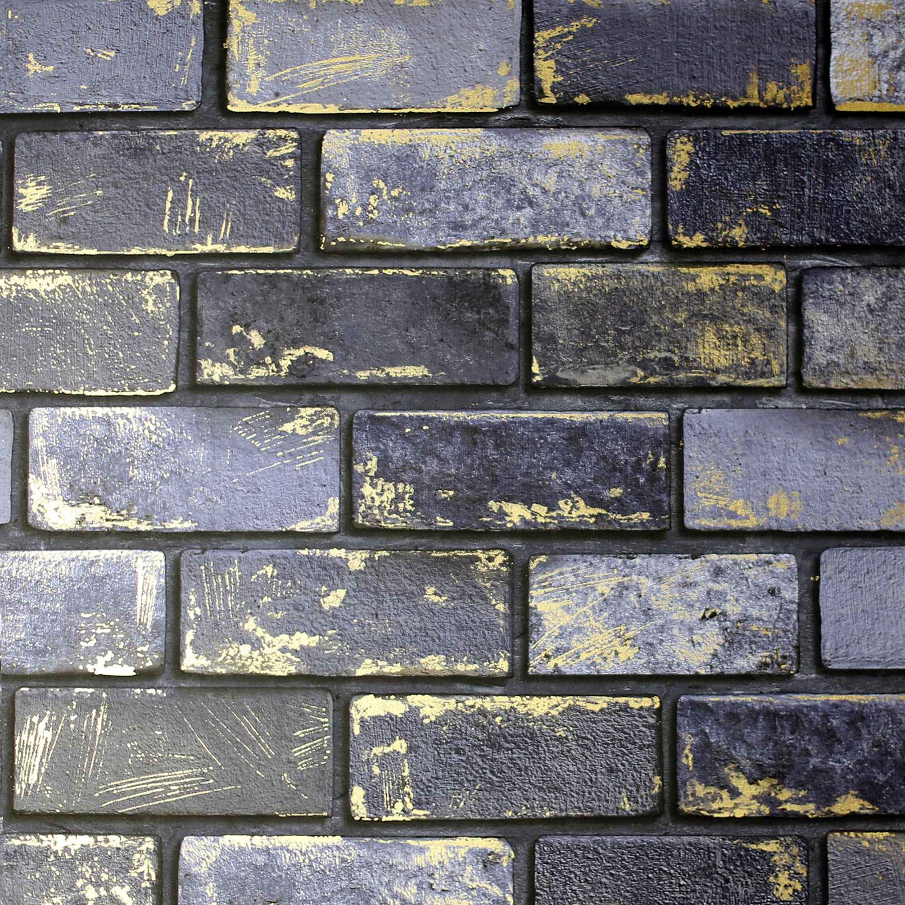 Myron Charcoal Metallic Brick Wallpaper - York Wallcoverings - AH692200 - York Wallcoverings Wallpaper