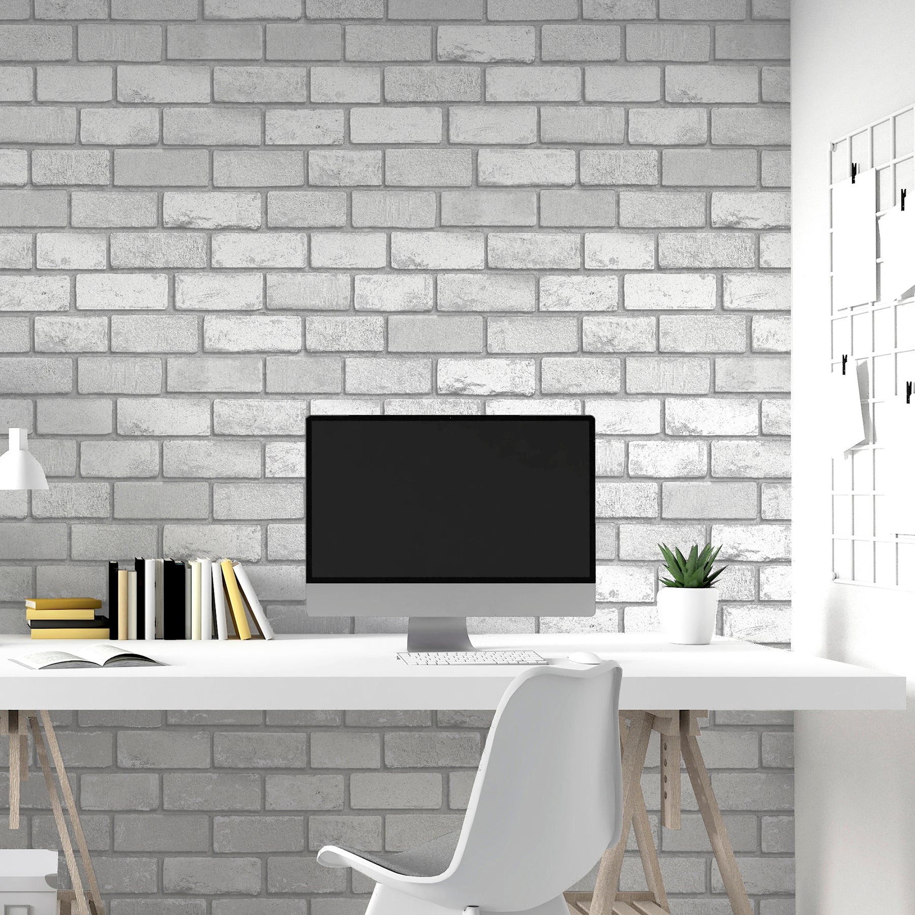 myron-dove-metallic-brick-wallpaper-york-wallcoverings-ah692201 - York Wallcoverings Wallpaper