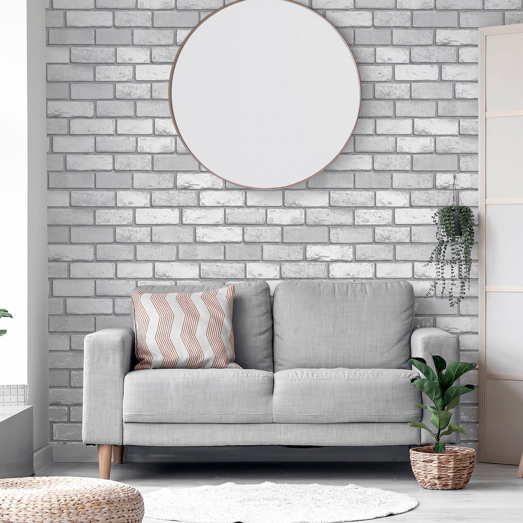 myron-dove-metallic-brick-wallpaper-york-wallcoverings-ah692201 - York Wallcoverings Wallpaper